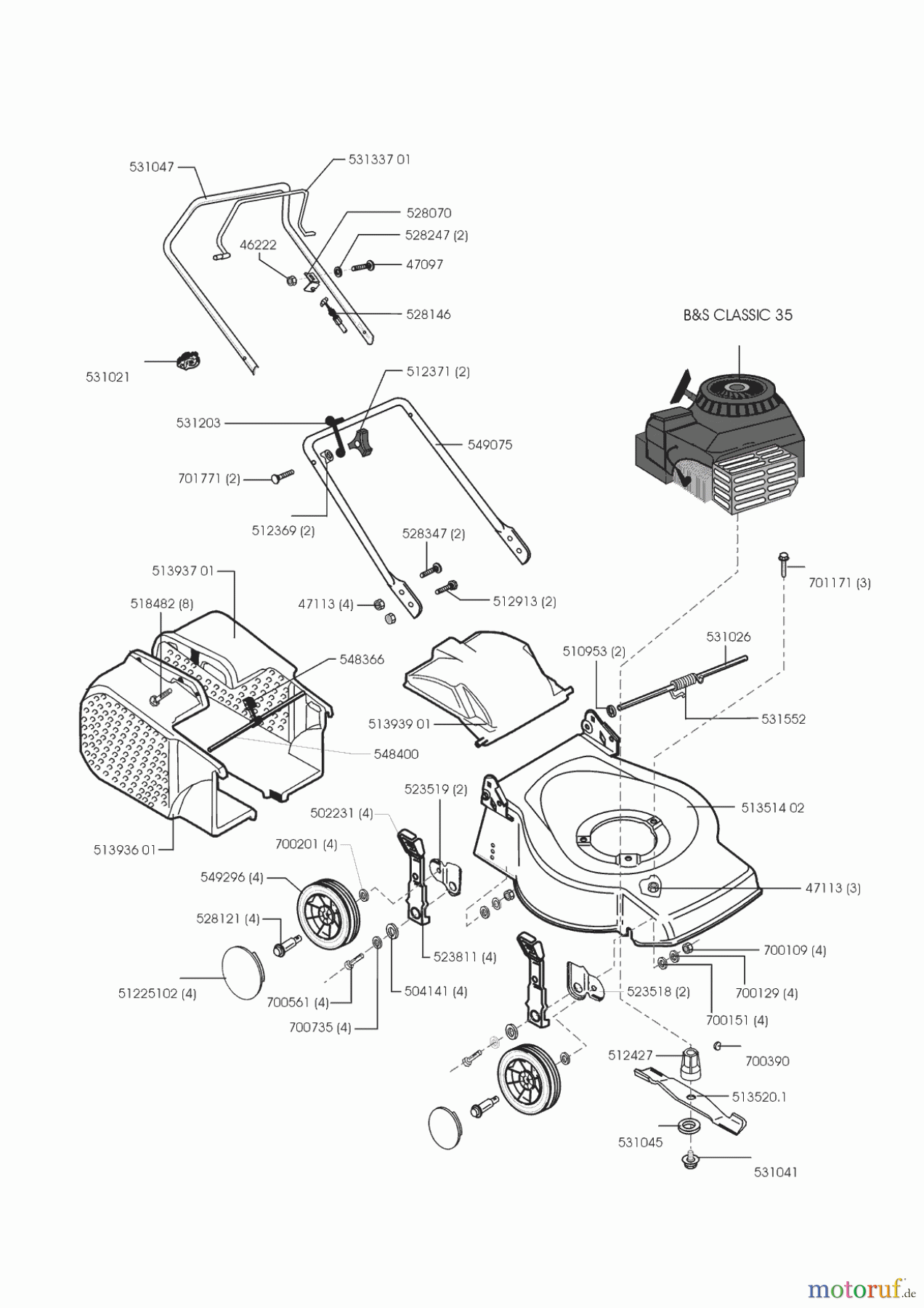AL-KO Gartentechnik Benzinrasenmäher CLASSIC 46 B 02/2000 - 02/2001 Seite 1