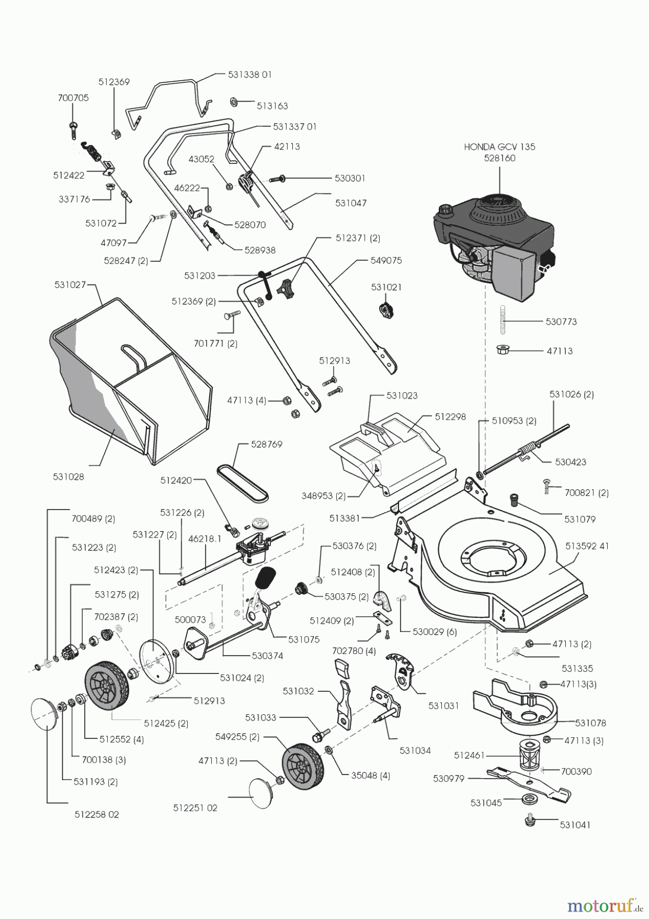 AL-KO Gartentechnik Benzinrasenmäher Elettrozeta 464 SH ab 02/2000 Seite 1