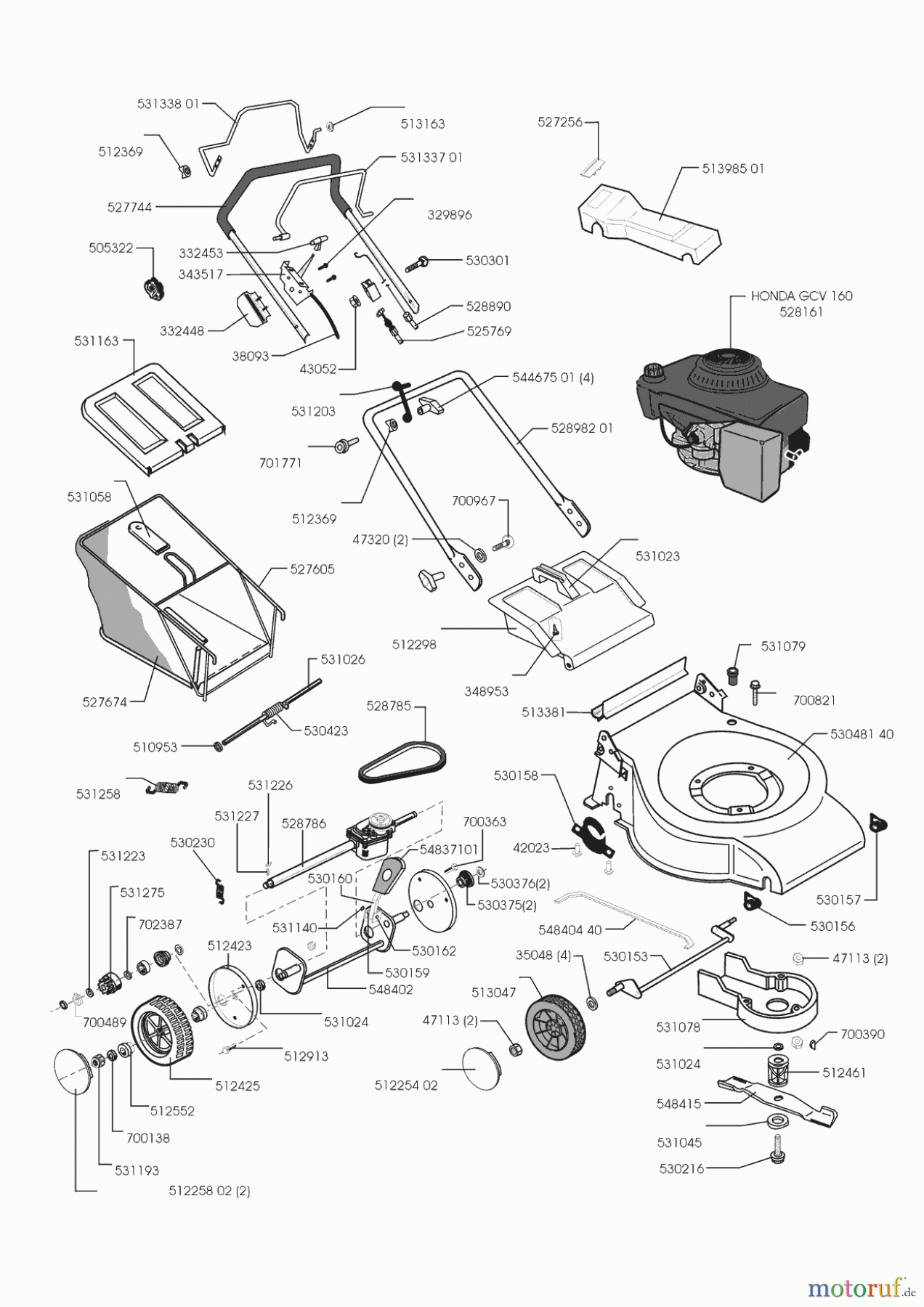 Euro Line Gartentechnik Benzinrasenmäher 5300 HR 02/2000 - 02/2001 Seite 1