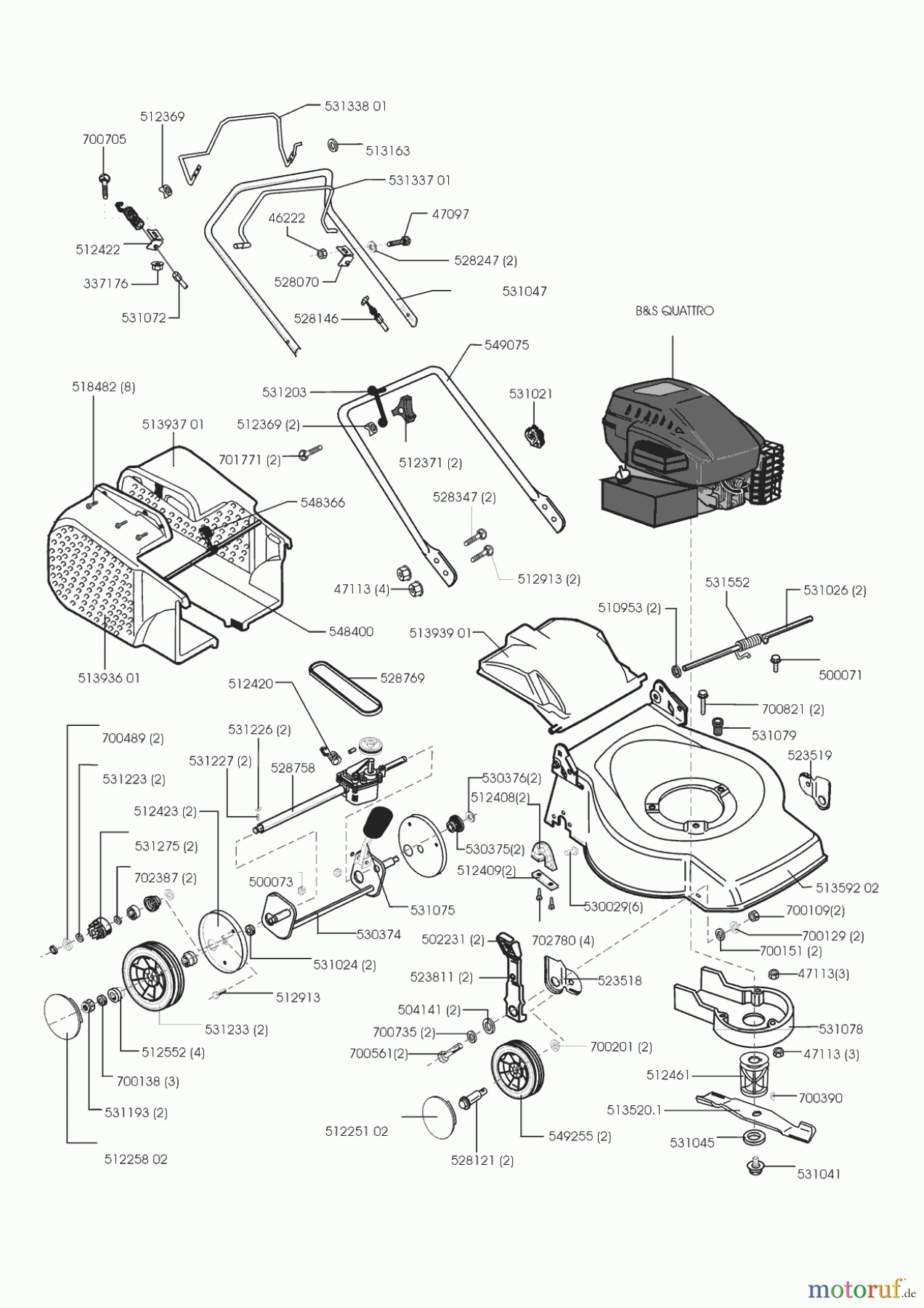 AL-KO Gartentechnik Benzinrasenmäher 460 BR CL 02/2000 - 02/2002 Seite 1