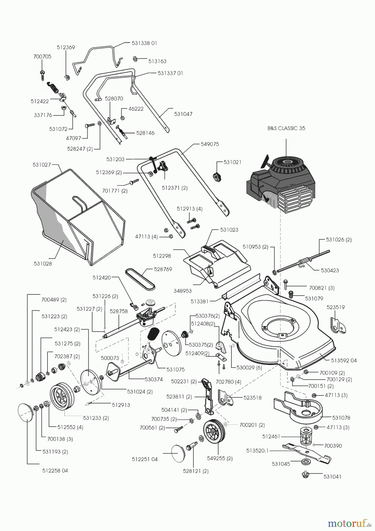 AL-KO Gartentechnik Benzinrasenmäher Economy 461 03/2000 - 03/2001 Seite 1