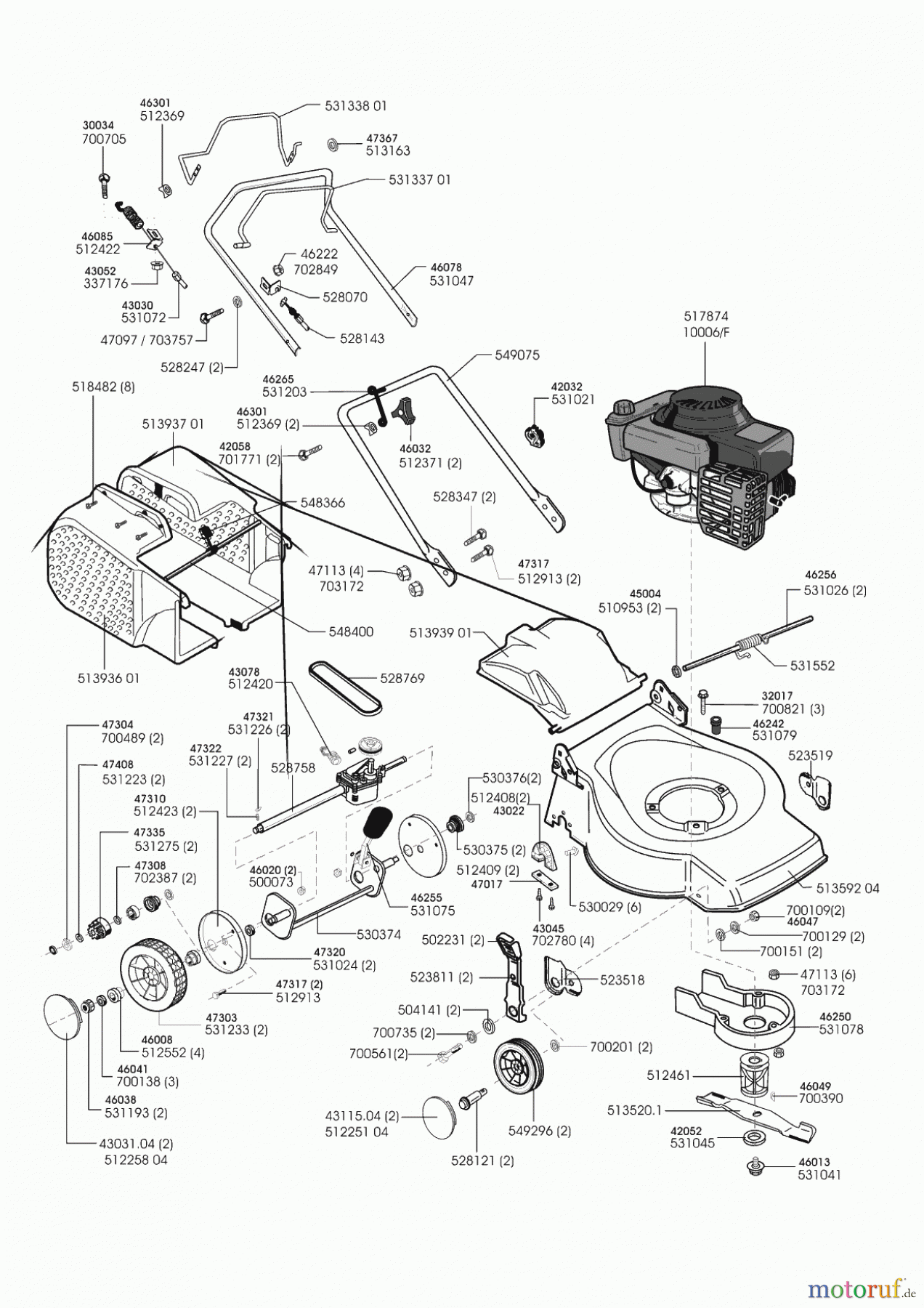  AL-KO Gartentechnik Benzinrasenmäher 46 BR ab 04/2000 Seite 1