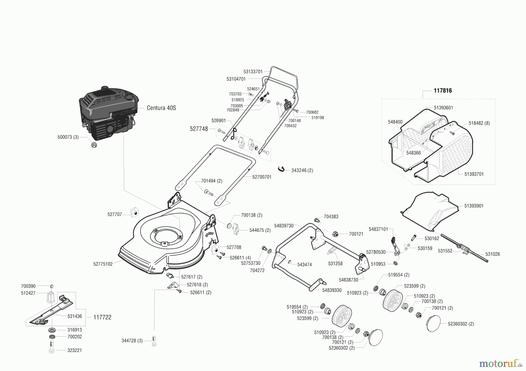 Top Garden Gartentechnik Benzinrasenmäher 4801 BZ ab 11/2000 Seite 1
