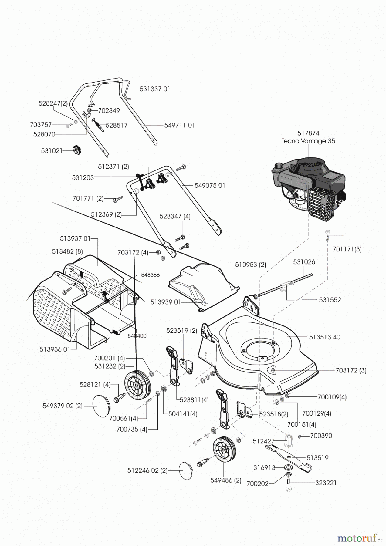 Uniropa Gartentechnik Benzinrasenmäher 40 B ab 12/2000 Seite 1
