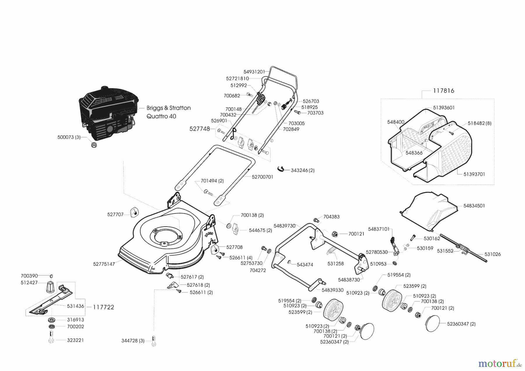 Dehner Gartentechnik Benzinrasenmäher B 47 Z 01/2001 - 08/2001 Seite 1