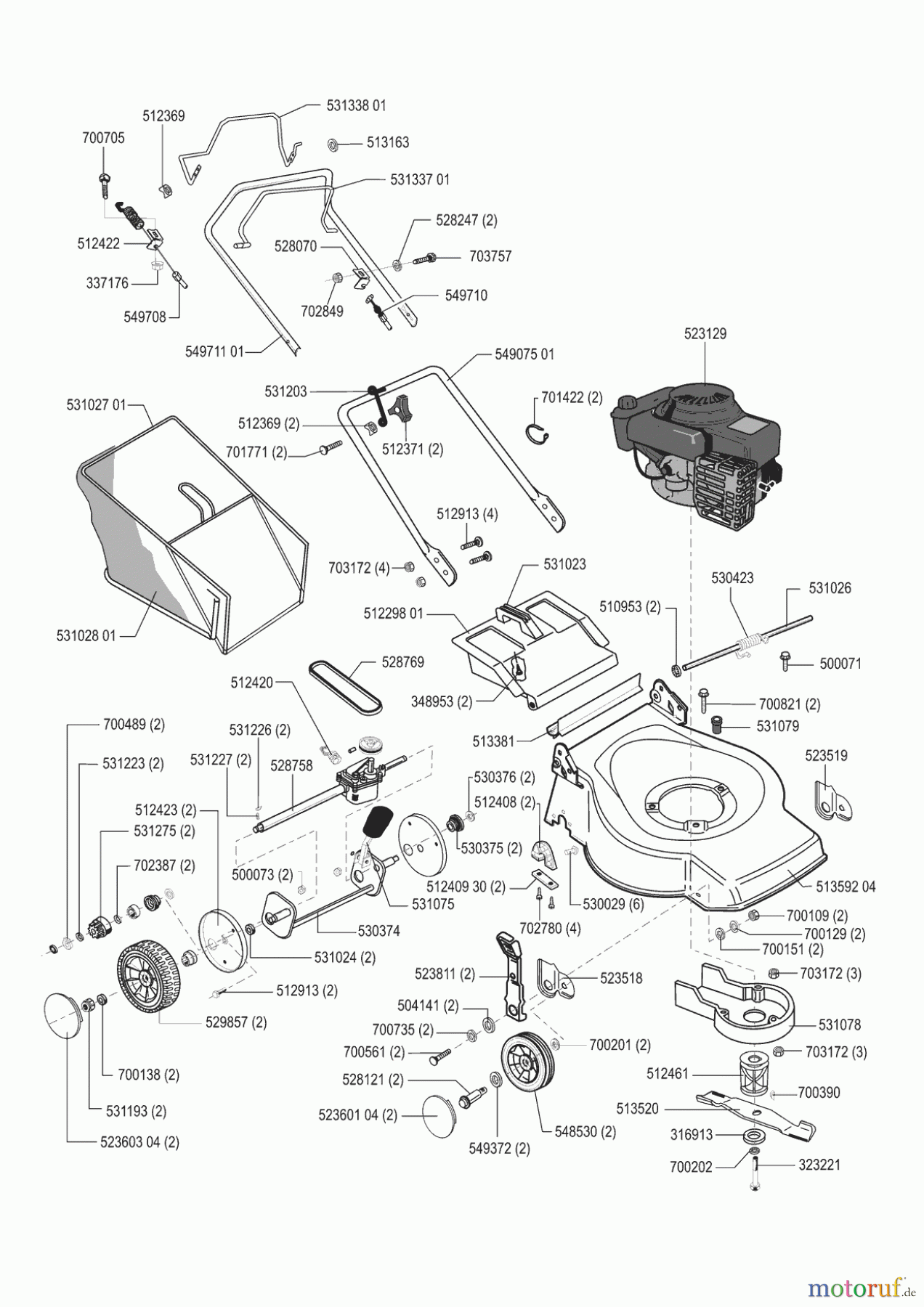 AL-KO Gartentechnik Benzinrasenmäher Economy 461 03/2001 - 03/2002 Seite 1