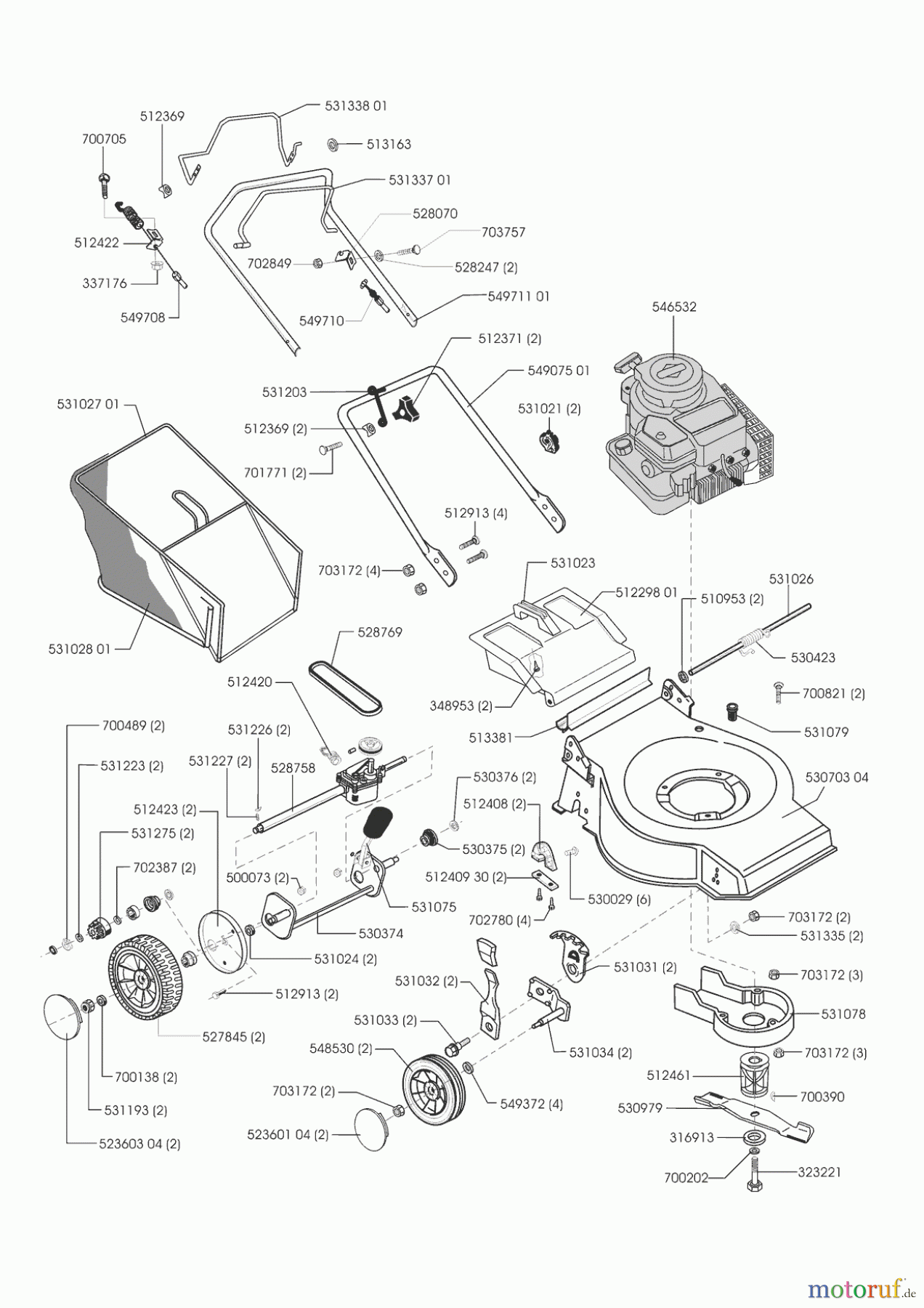 AL-KO Gartentechnik Benzinrasenmäher Eco 46 BR ab 04/2001 Seite 1
