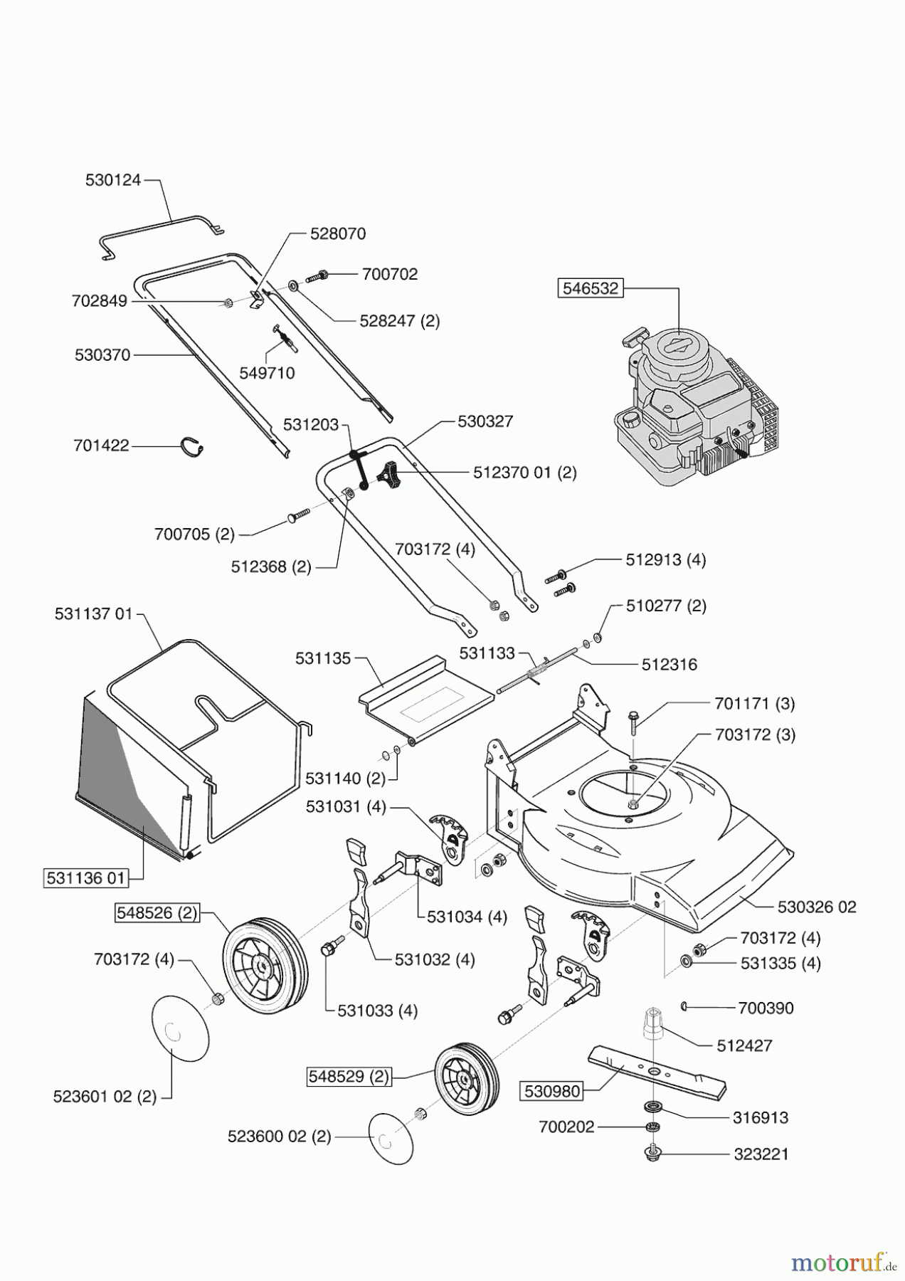 AL-KO Gartentechnik Benzinrasenmäher CLASSIC 414 LB ab 10/2001 Seite 1