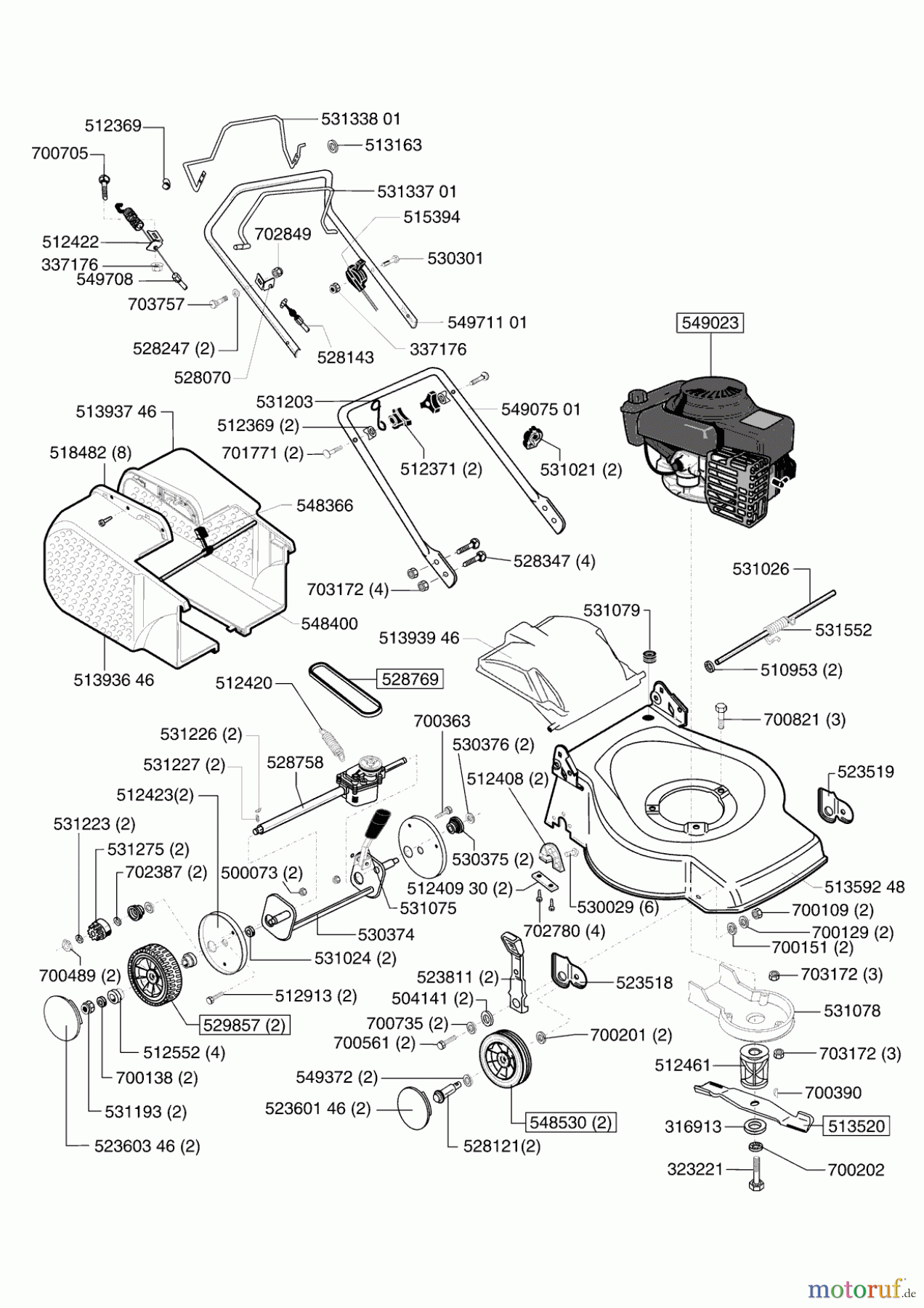  Budget Gartentechnik Benzinrasenmäher BBM 461 R ab 11/2001 Seite 1
