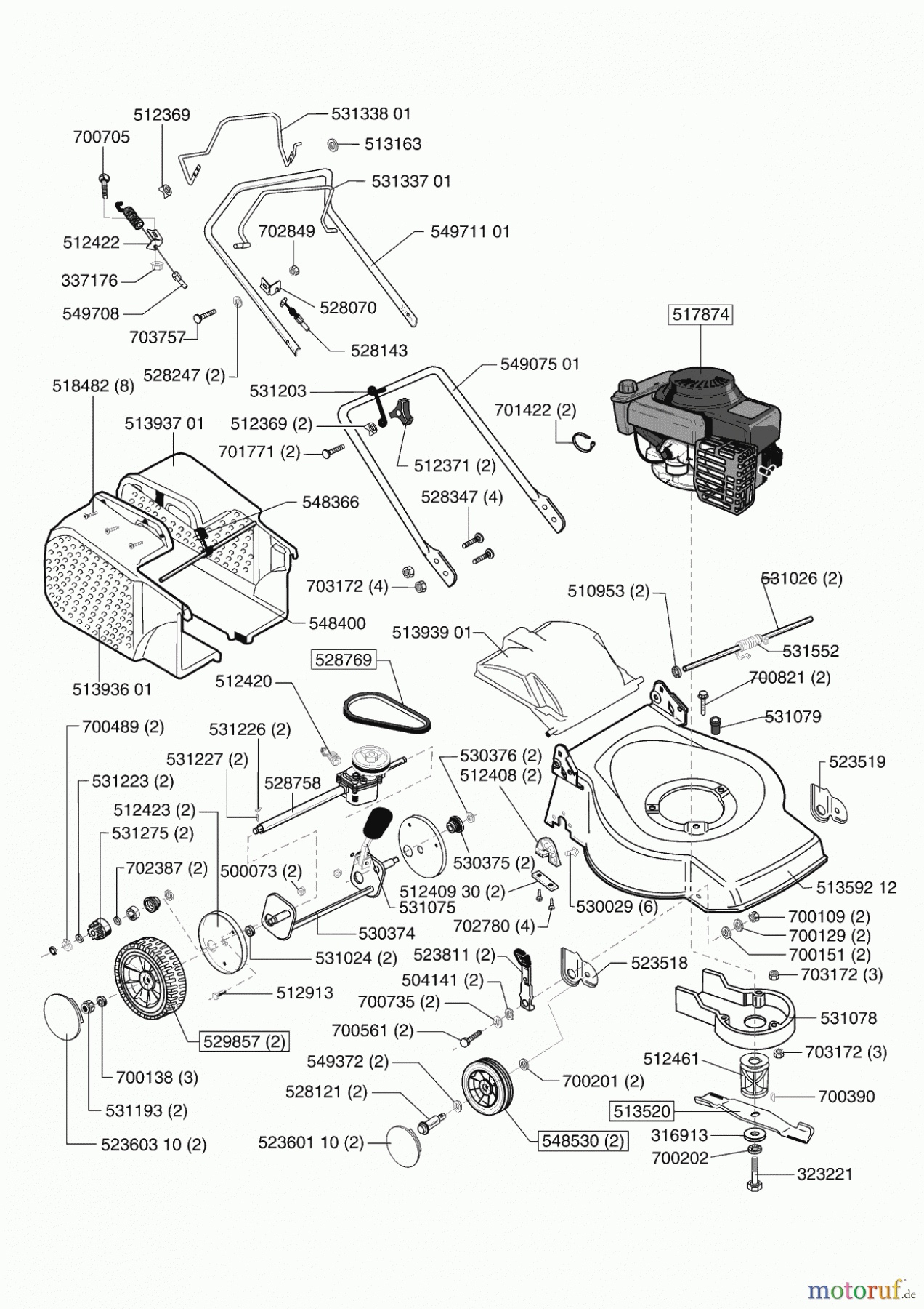 Orion Gartentechnik Benzinrasenmäher 46 BR ab 01/2002 Seite 1