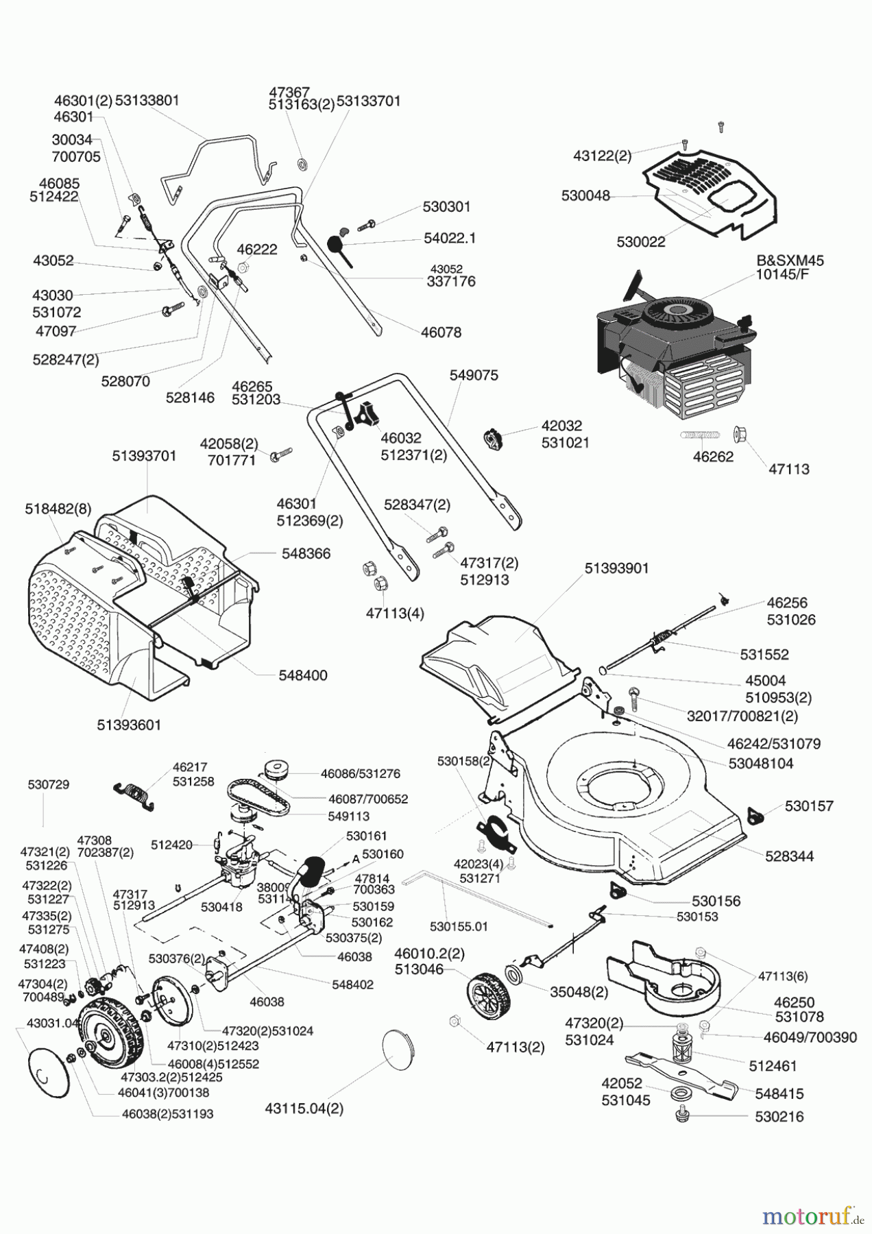 AL-KO Gartentechnik Benzinrasenmäher Europa 520 BR ab 02/2002 Seite 1