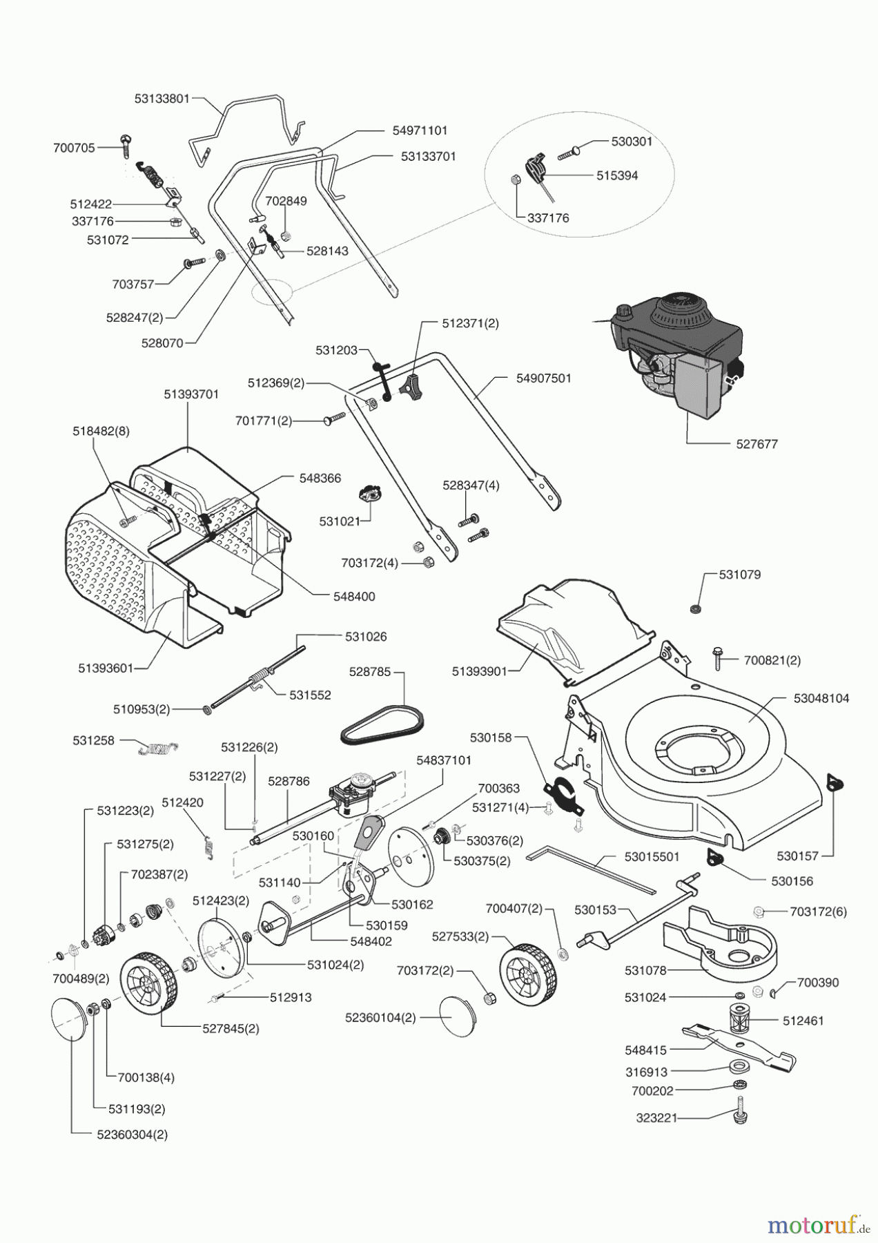AL-KO Gartentechnik Benzinrasenmäher 520 BRZ ab 02/2002 Seite 1