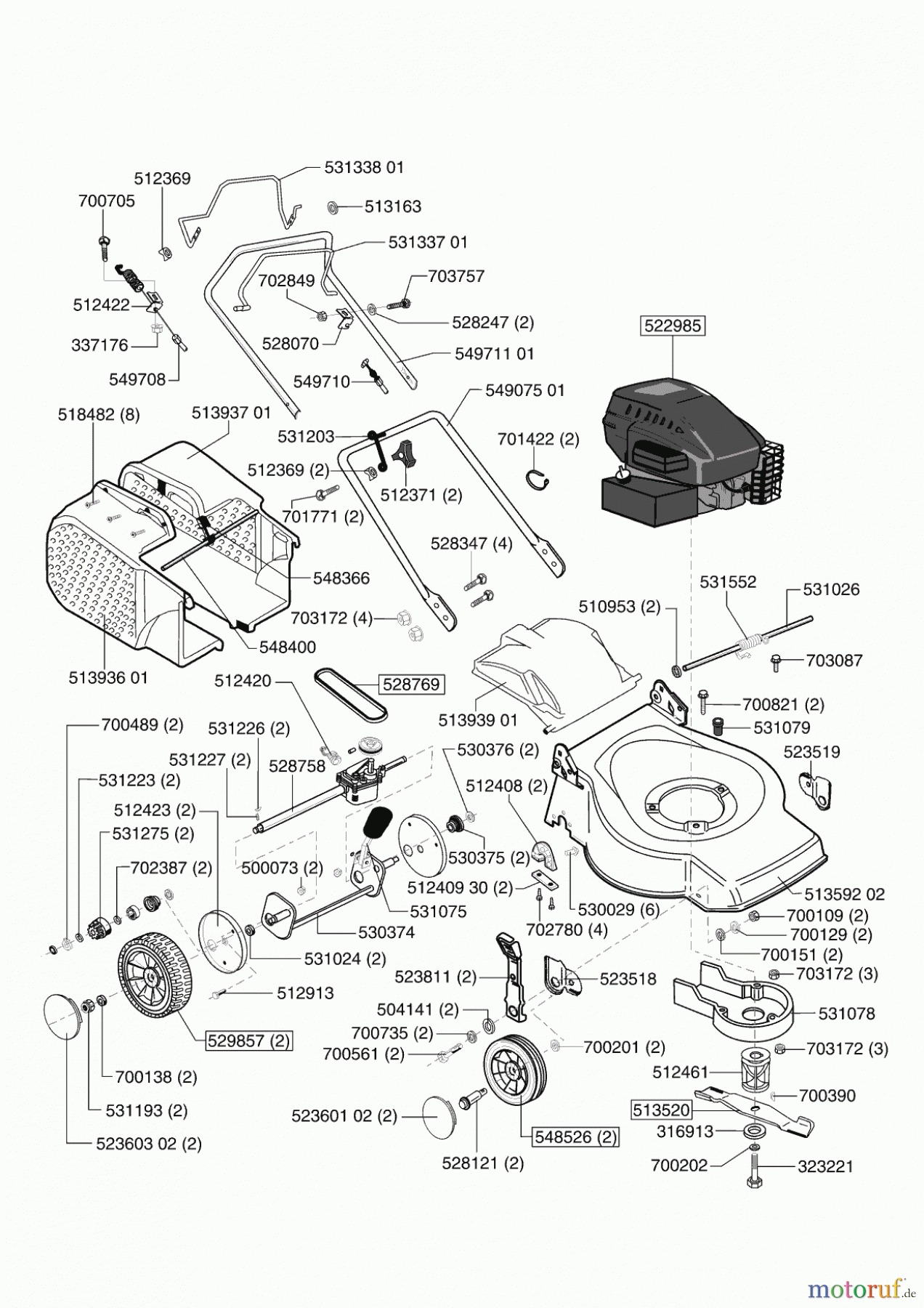 AL-KO Gartentechnik Benzinrasenmäher 460 BR CL ab 02/2002 Seite 1