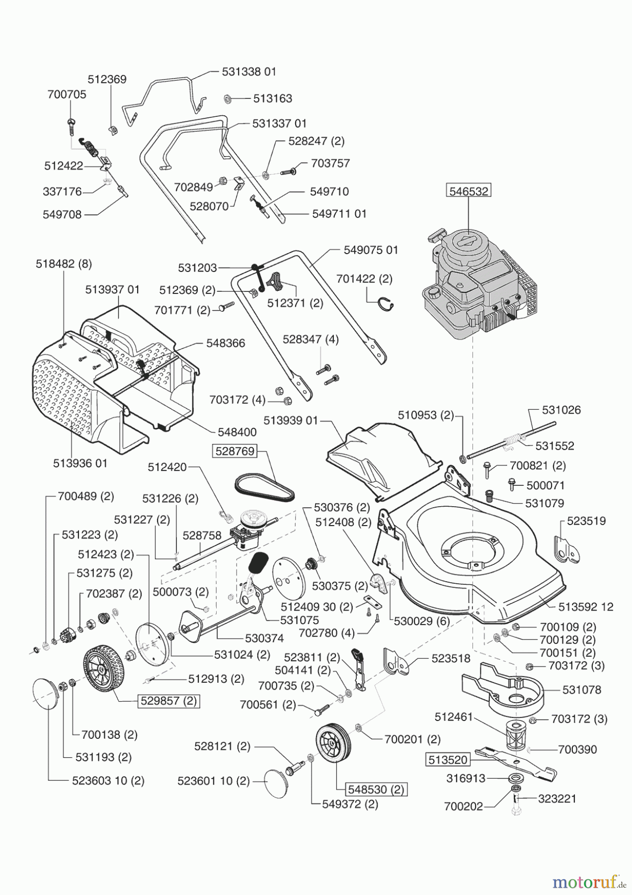 Orion Gartentechnik Benzinrasenmäher 46 BR ab 02/2002 Seite 1
