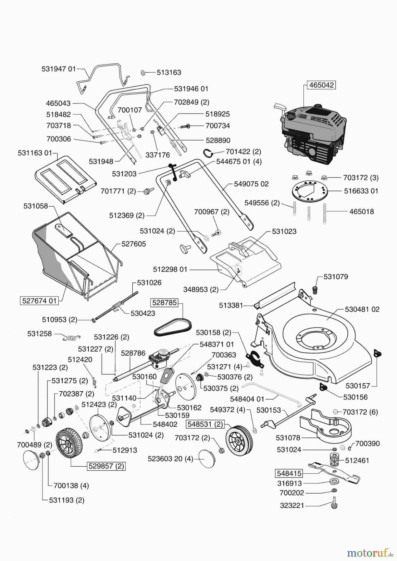 Powerline Gartentechnik Benzinrasenmäher 5200 BRA 06/2002 - 07/2003 Seite 1