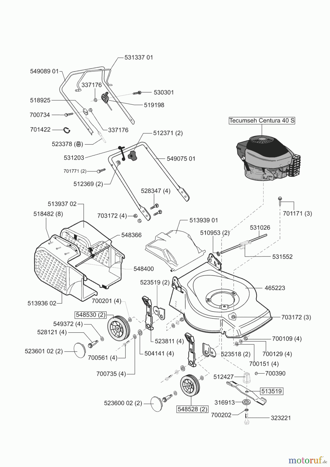  Uniropa Gartentechnik Benzinrasenmäher 40 B 07/2002 - 06/2003 Seite 1