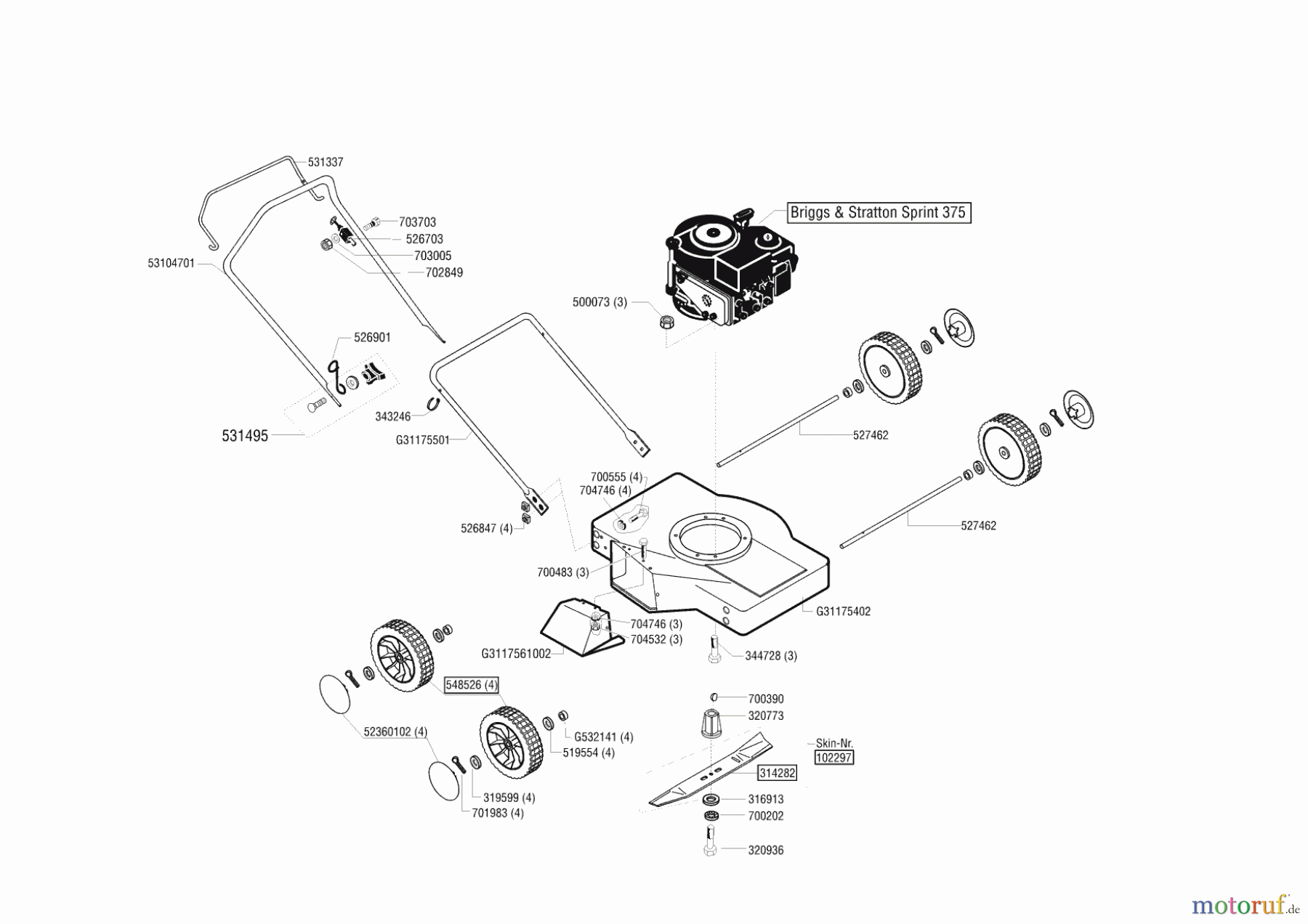 Uniropa Gartentechnik Benzinrasenmäher 46 BS Seite 1