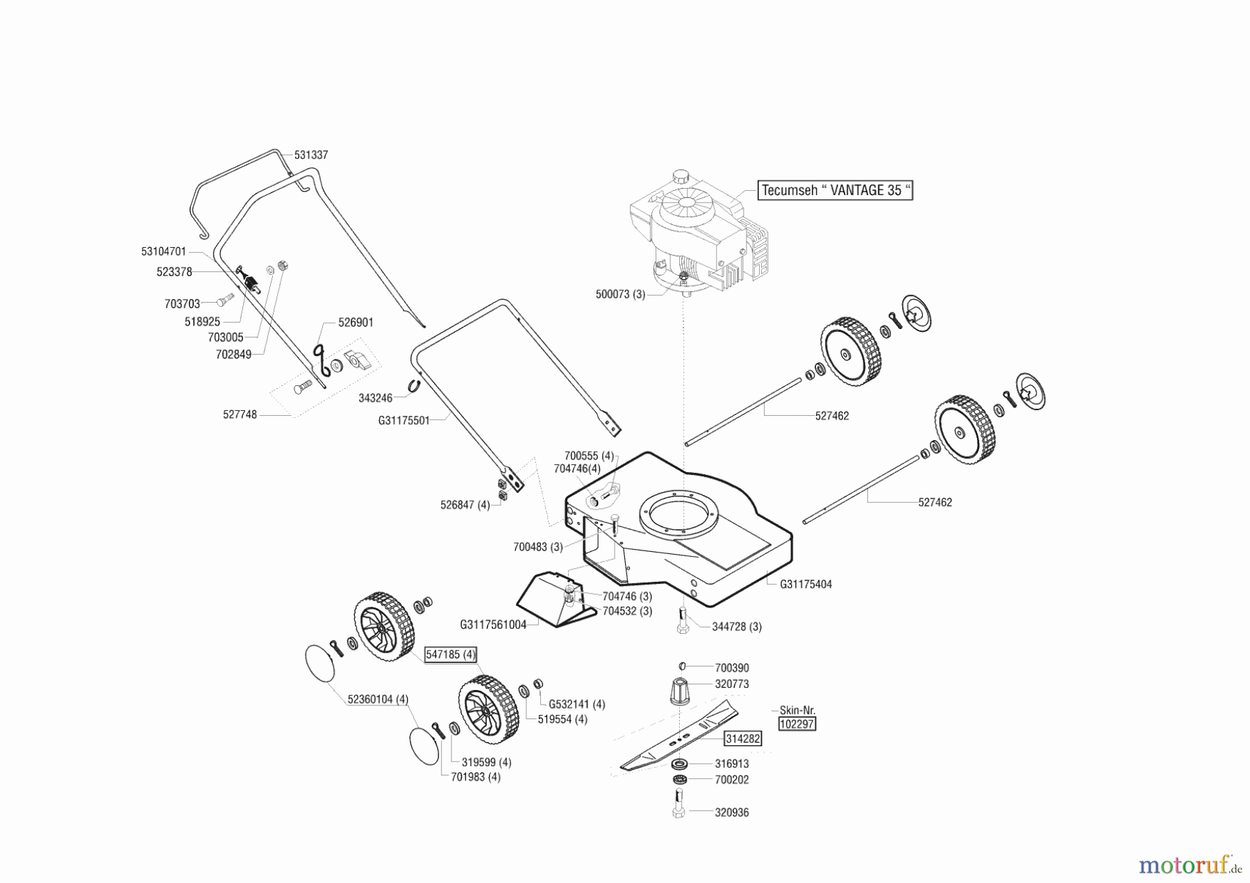 AL-KO Gartentechnik Benzinrasenmäher Rasaero 46 BS ab 12/2002 Seite 1