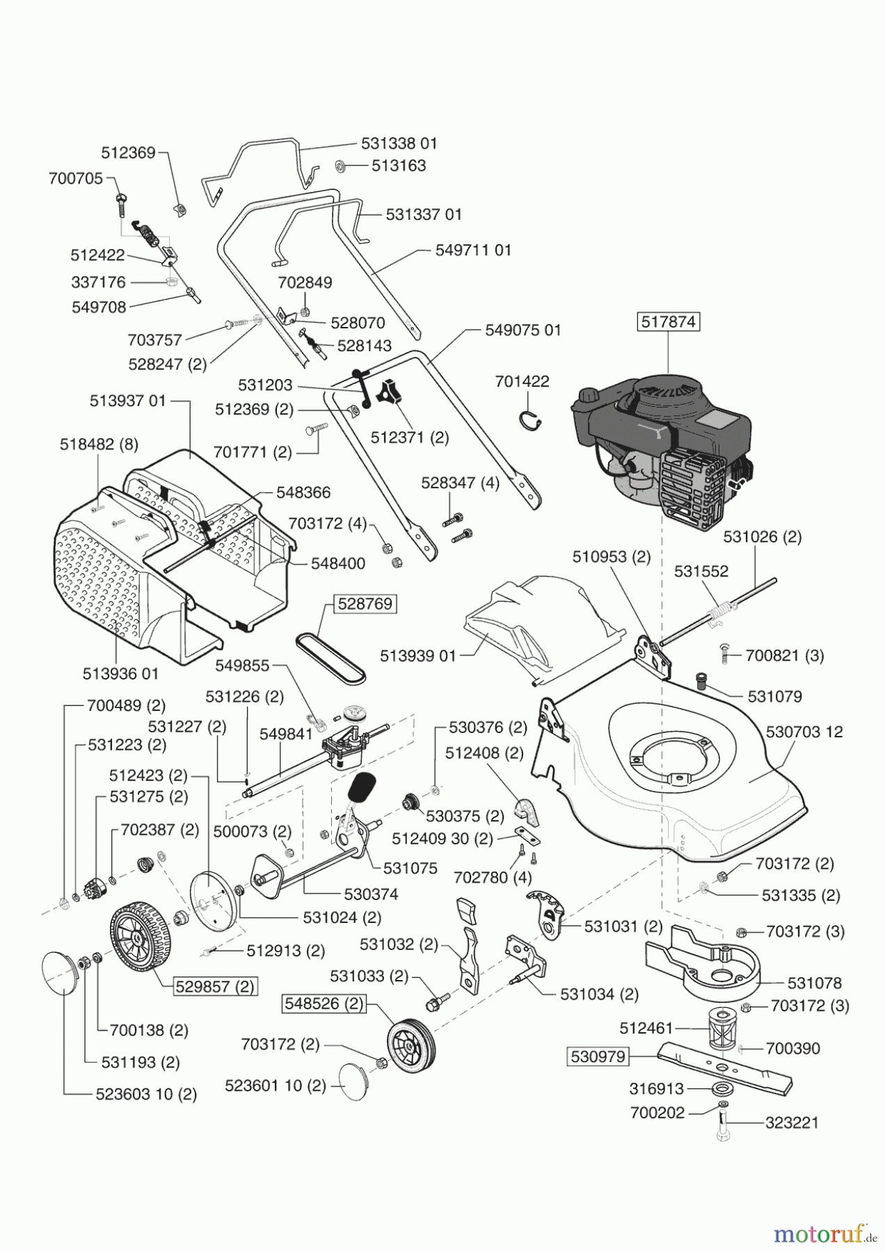 Orion Gartentechnik Benzinrasenmäher 46 BR ab 01/2003 Seite 1