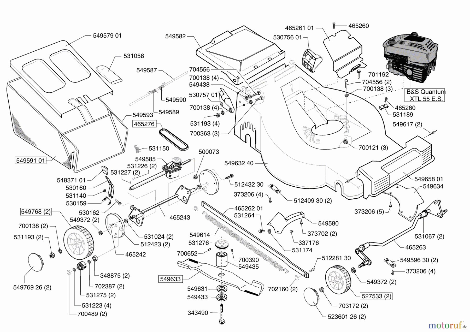 Dehner Gartentechnik Benzinrasenmäher B 53 HESZ 04/2003 - 12/2003 Seite 1