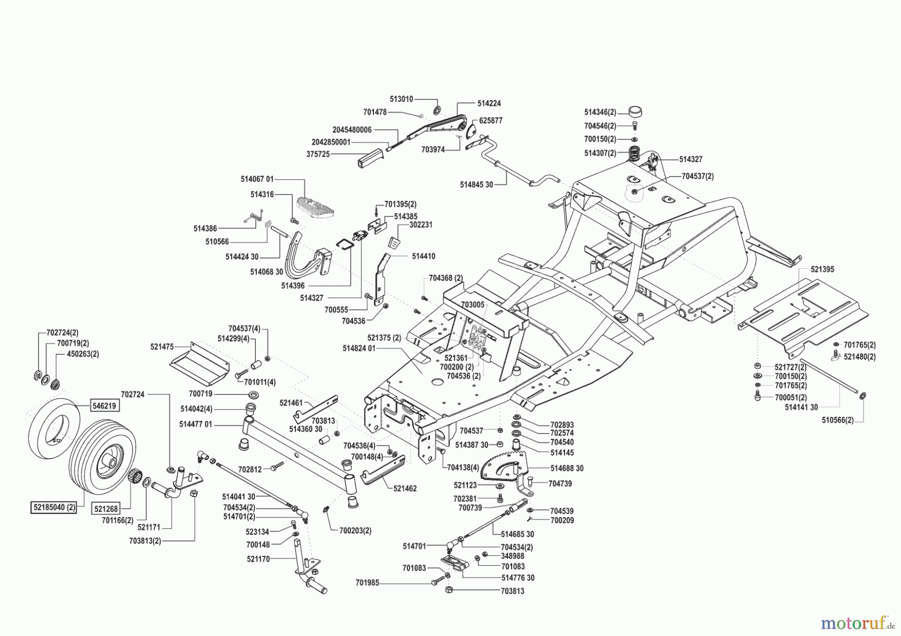 Powerline Gartentechnik Rasentraktor T 13-102 SP-H 09/2003 - 04/2004 Seite 2