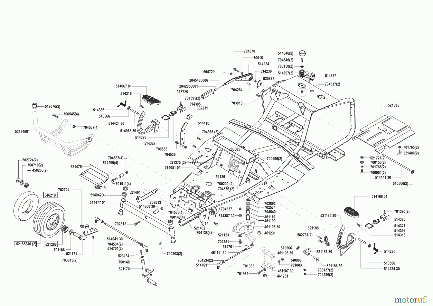 Powerline Gartentechnik Rasentraktor T 13-74 10/2003 - 01/2005 Seite 2