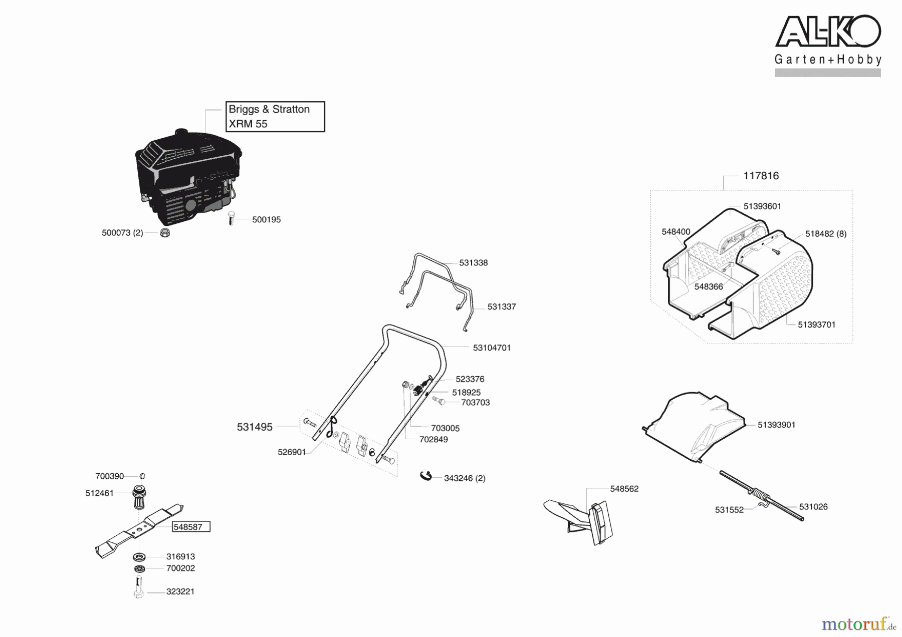  AL-KO Gartentechnik Benzinrasenmäher Comfort BC 47 BR PLUS 3 10/2003 - 11/2005 Seite 1
