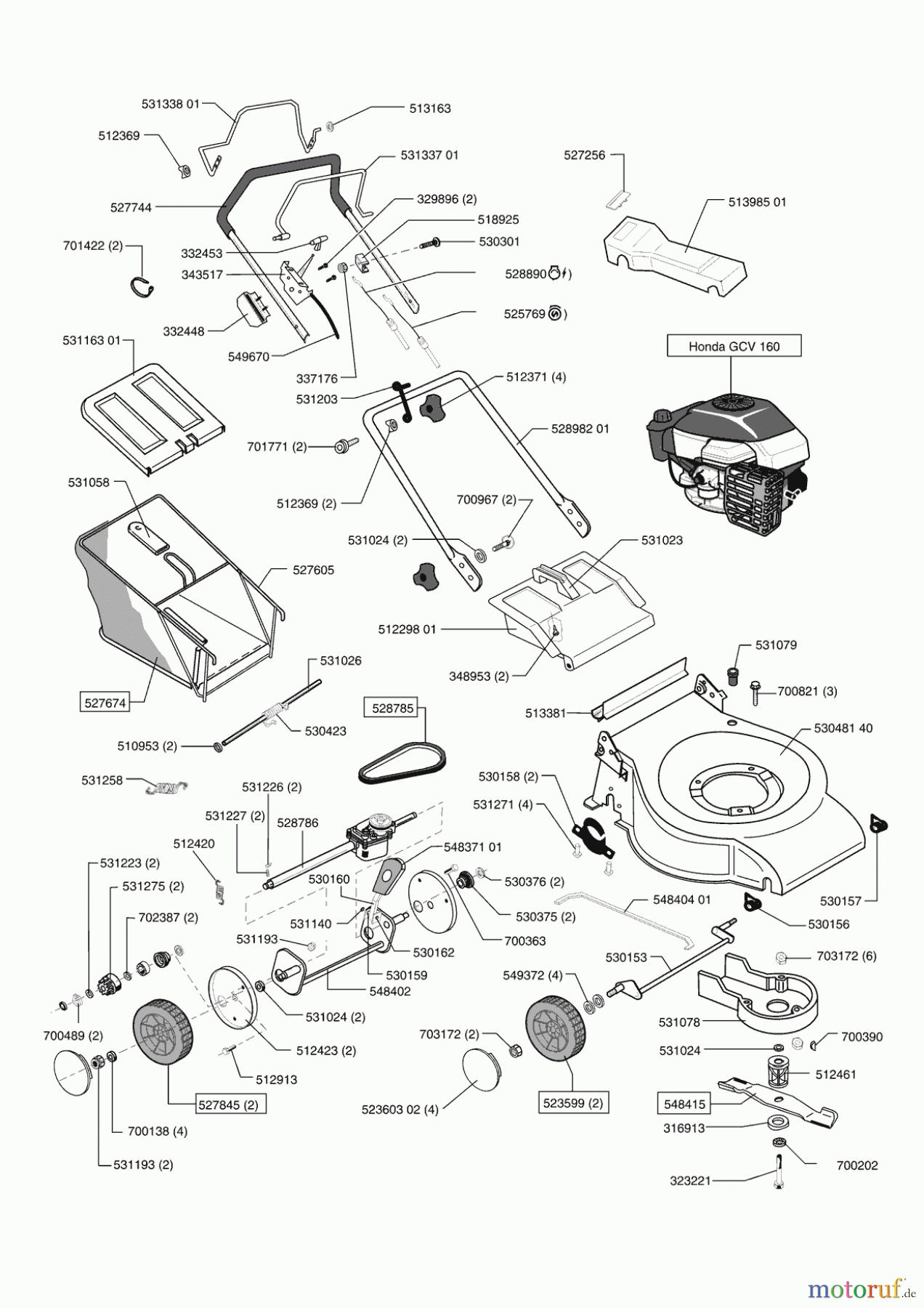 Euro Line Gartentechnik Benzinrasenmäher 5300 HR 11/2003 - 05/2004 Seite 1