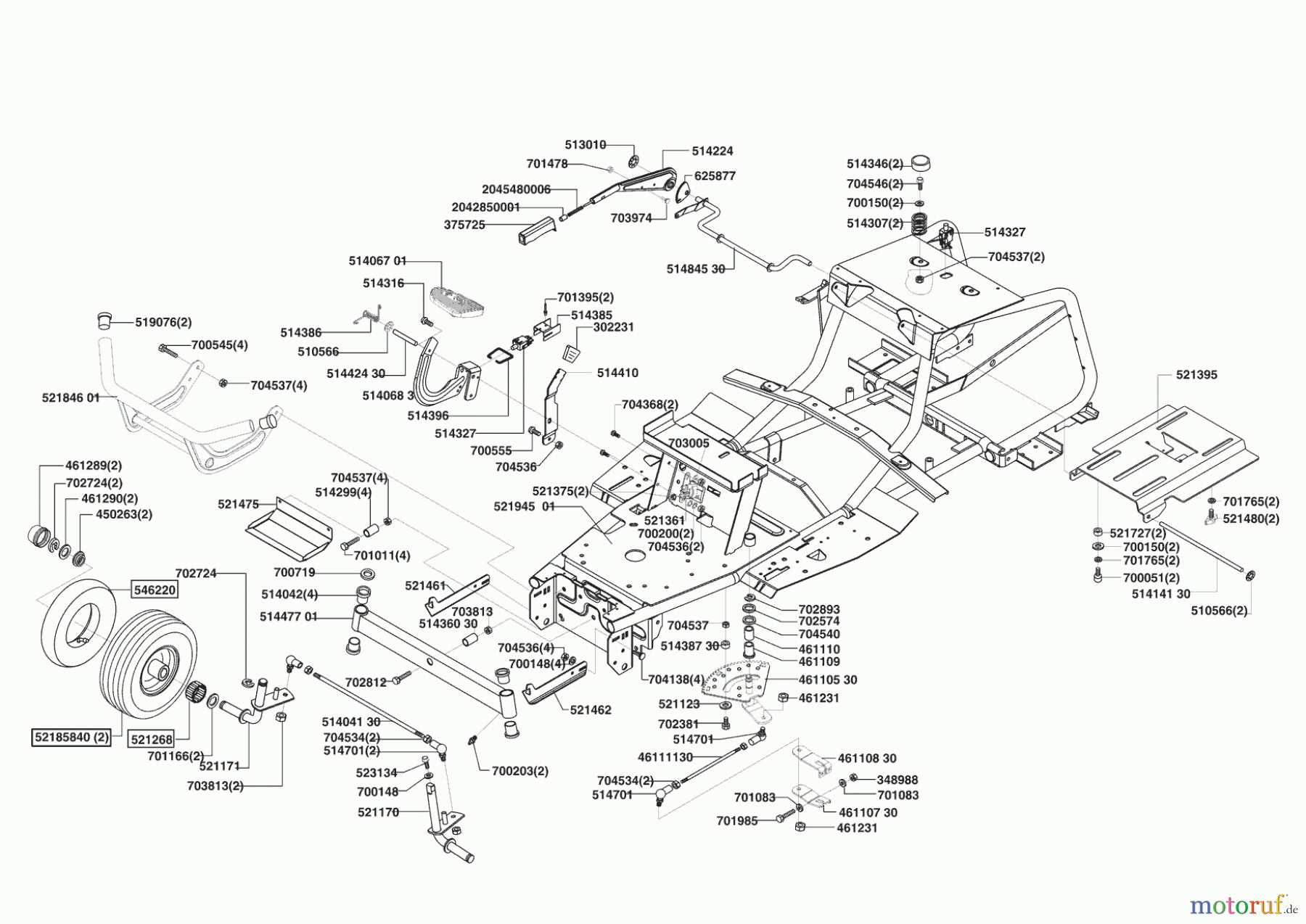 Powerline Gartentechnik Rasentraktor T 15-102 HDS ab 04/2004 Seite 2