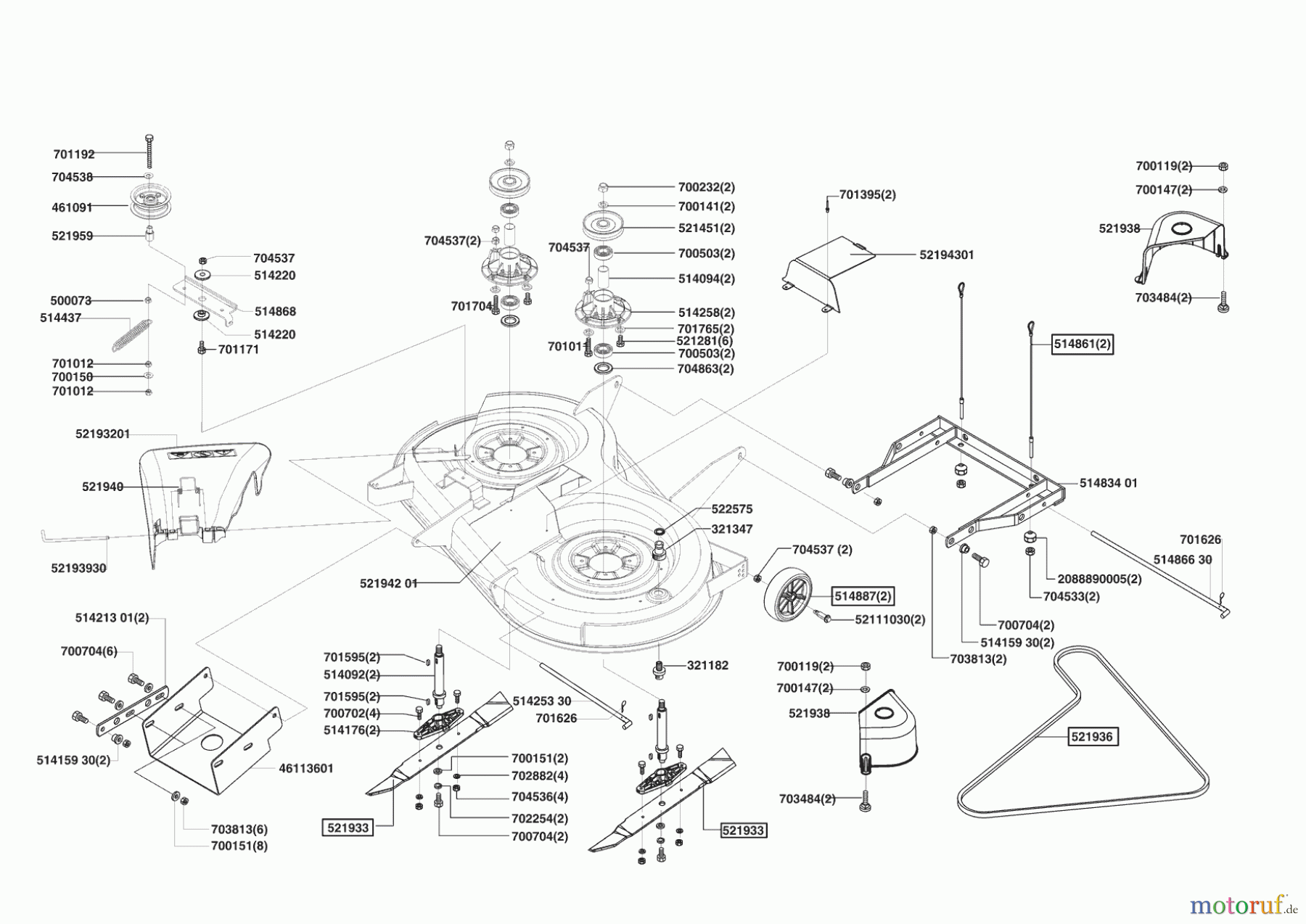 Powerline Gartentechnik Rasentraktor T 15-102 HDS ab 04/2004 Seite 5