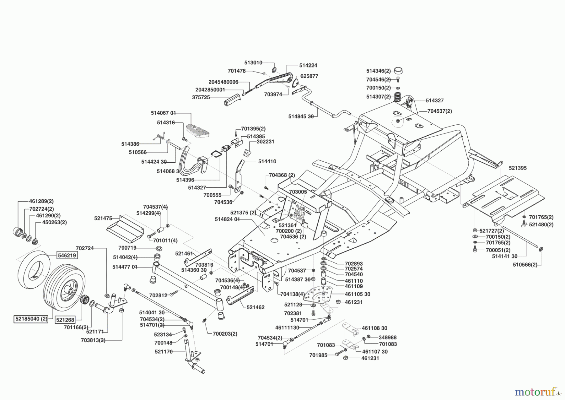 Powerline Gartentechnik Rasentraktor T13-102 SP 04/2004 - 06/2005 Seite 2
