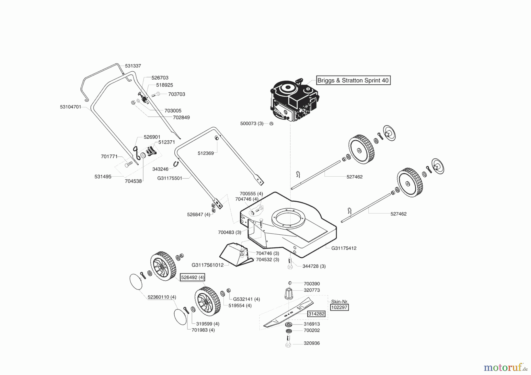 Orion Gartentechnik Benzinrasenmäher 46 BS Seite 1