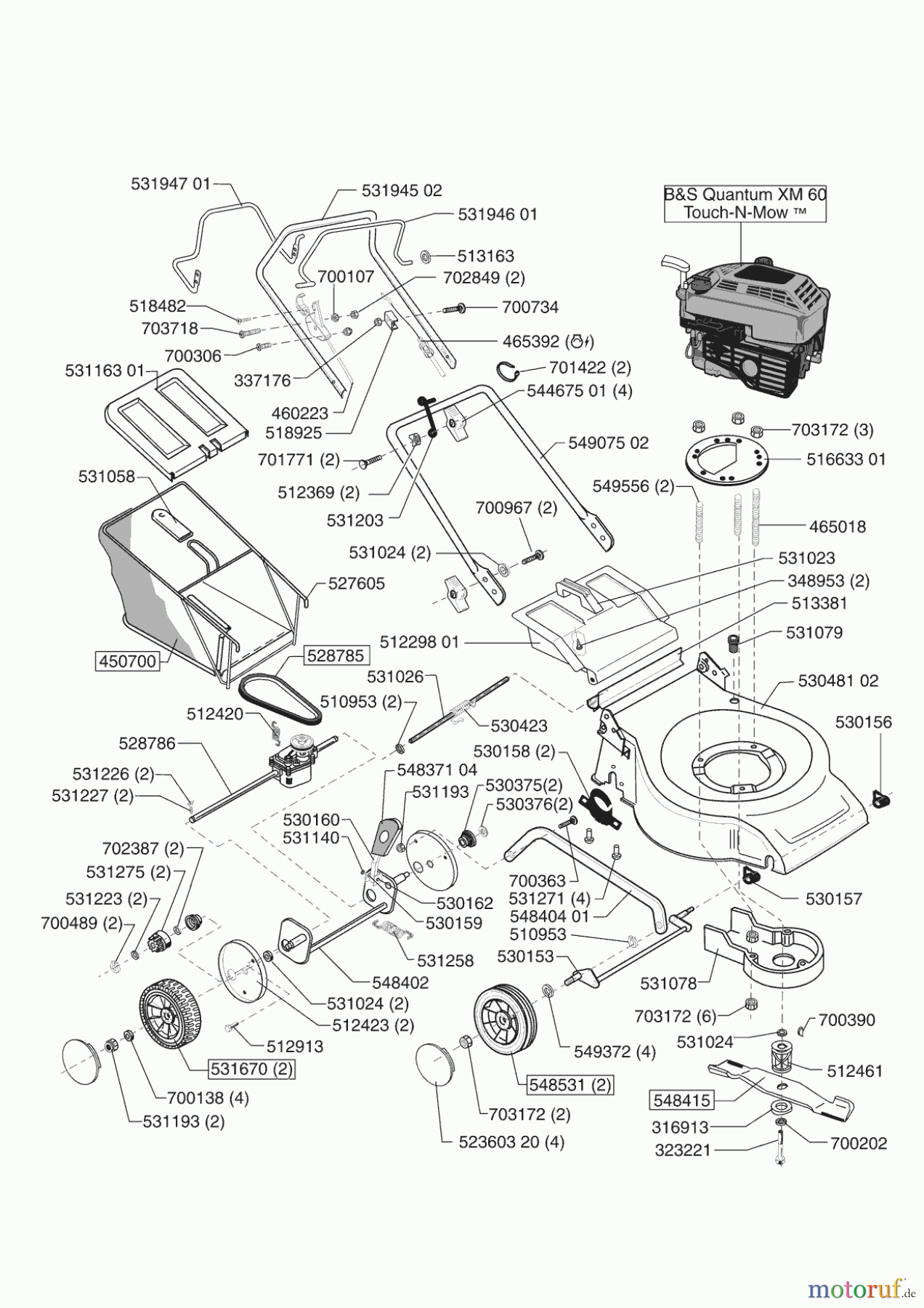 Powerline Gartentechnik Benzinrasenmäher 5200 BRA 07/2004 - 04/2005 Seite 1