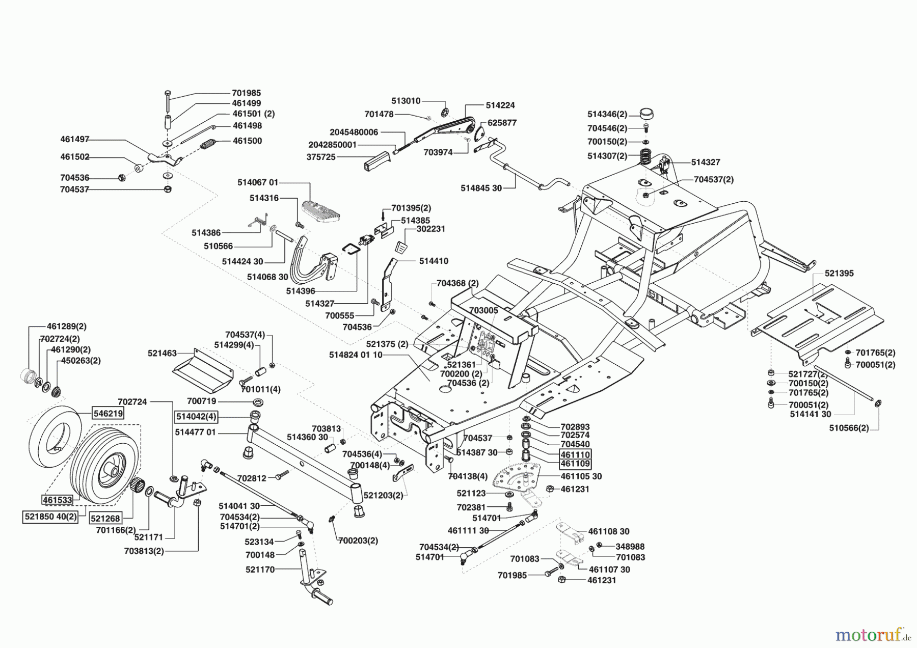 AL-KO Gartentechnik Rasentraktor Comfort T1000 01/2005 - 03/2007 Seite 2