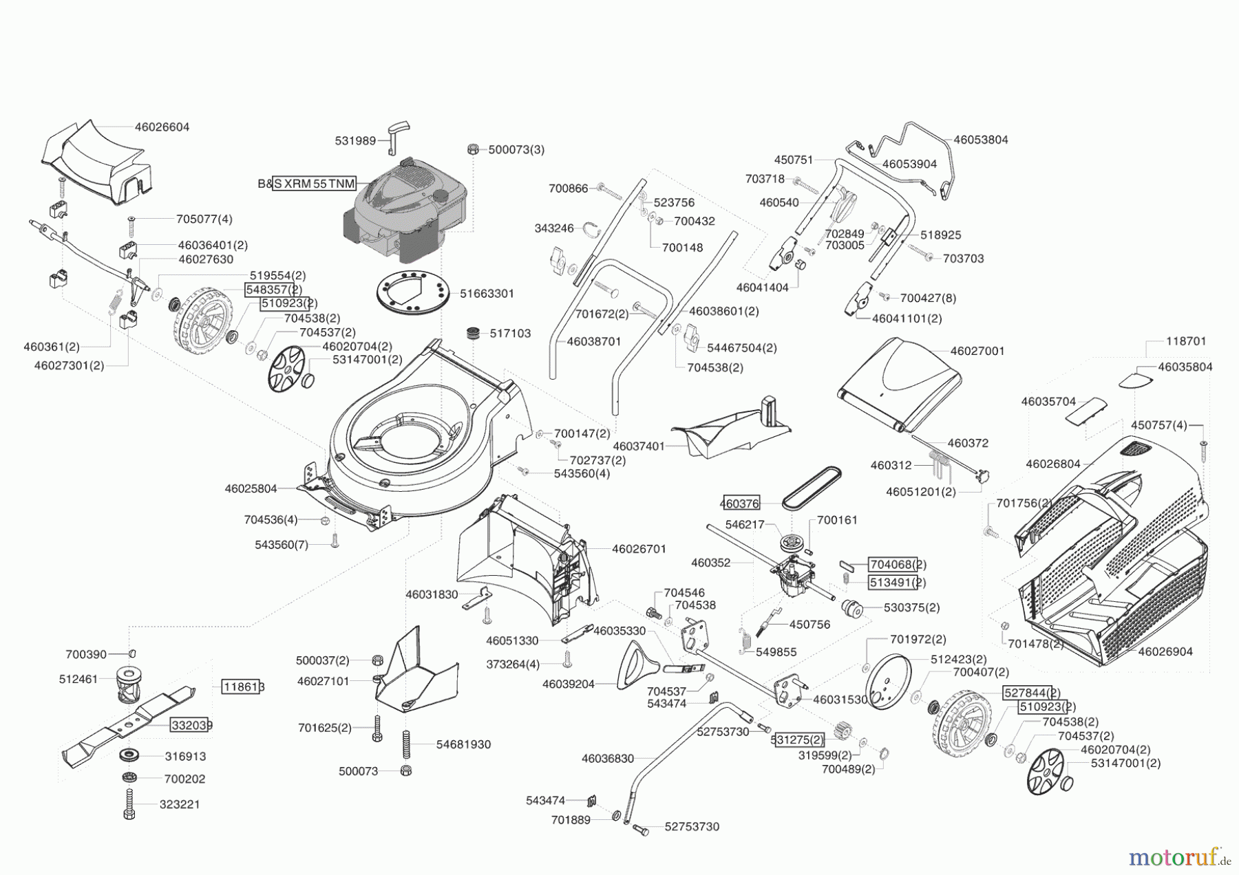 AL-KO Gartentechnik Benzinrasenmäher Comfort 470 BRA Bio-Combi 02/2005 - 01/2006 Seite 1
