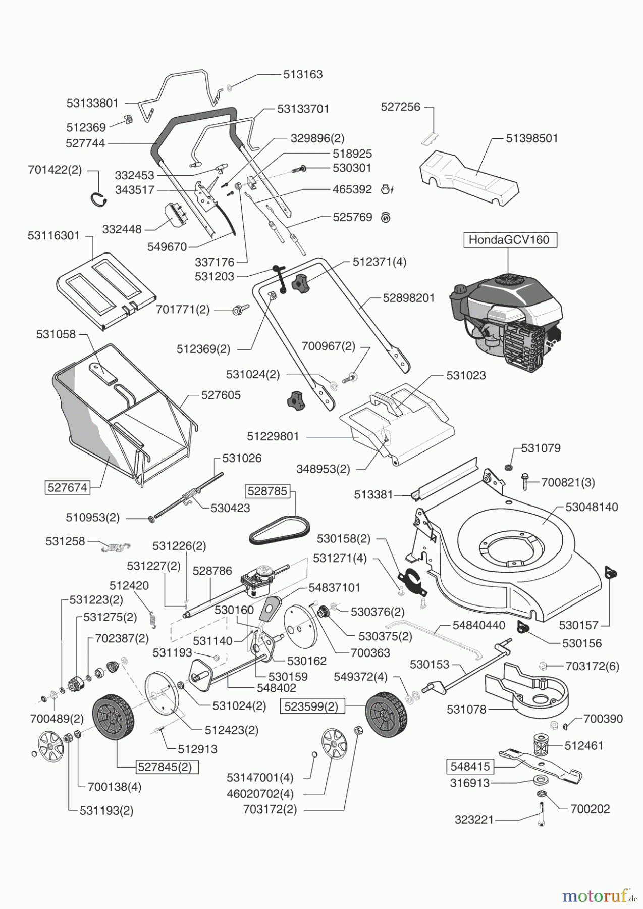 Euro Line Gartentechnik Benzinrasenmäher 5300 HR 07/2005 - 01/2006 Seite 1