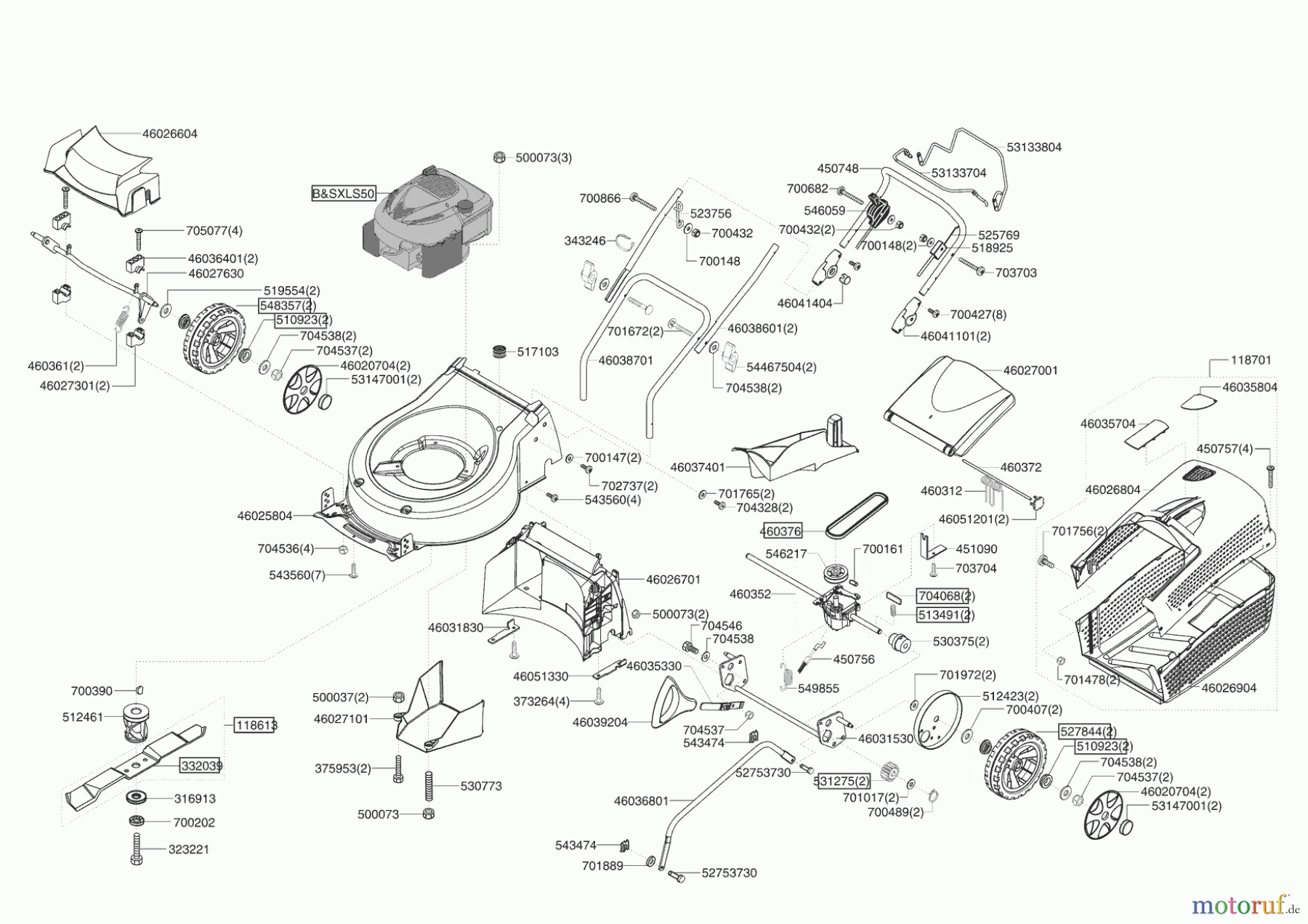 AL-KO Gartentechnik Benzinrasenmäher Comfort 470 BR BIO-COMBI 09/2005 - 07/2006 Seite 1