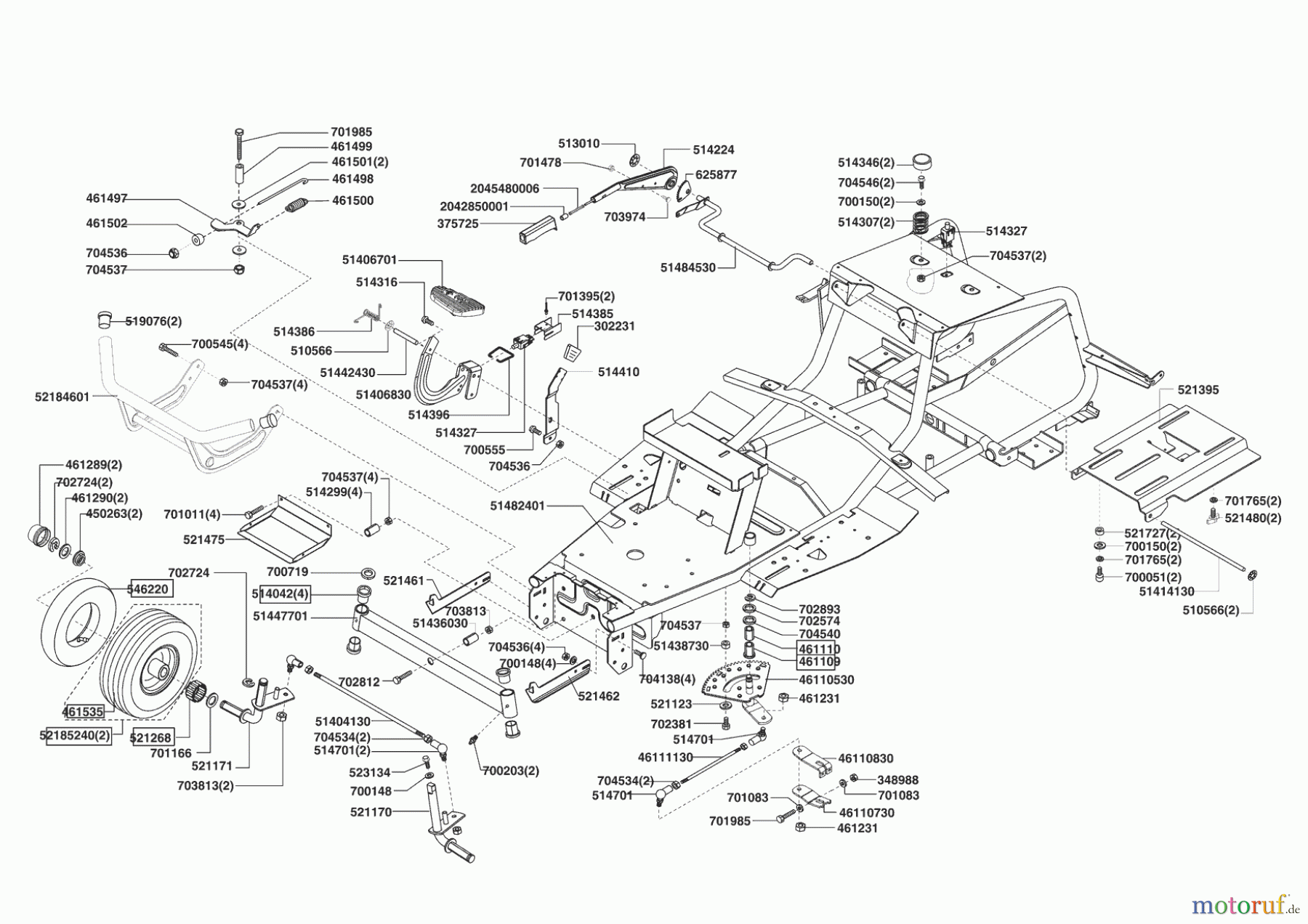 Powerline Gartentechnik Rasentraktor T 16-102 HD Honda Seite 2