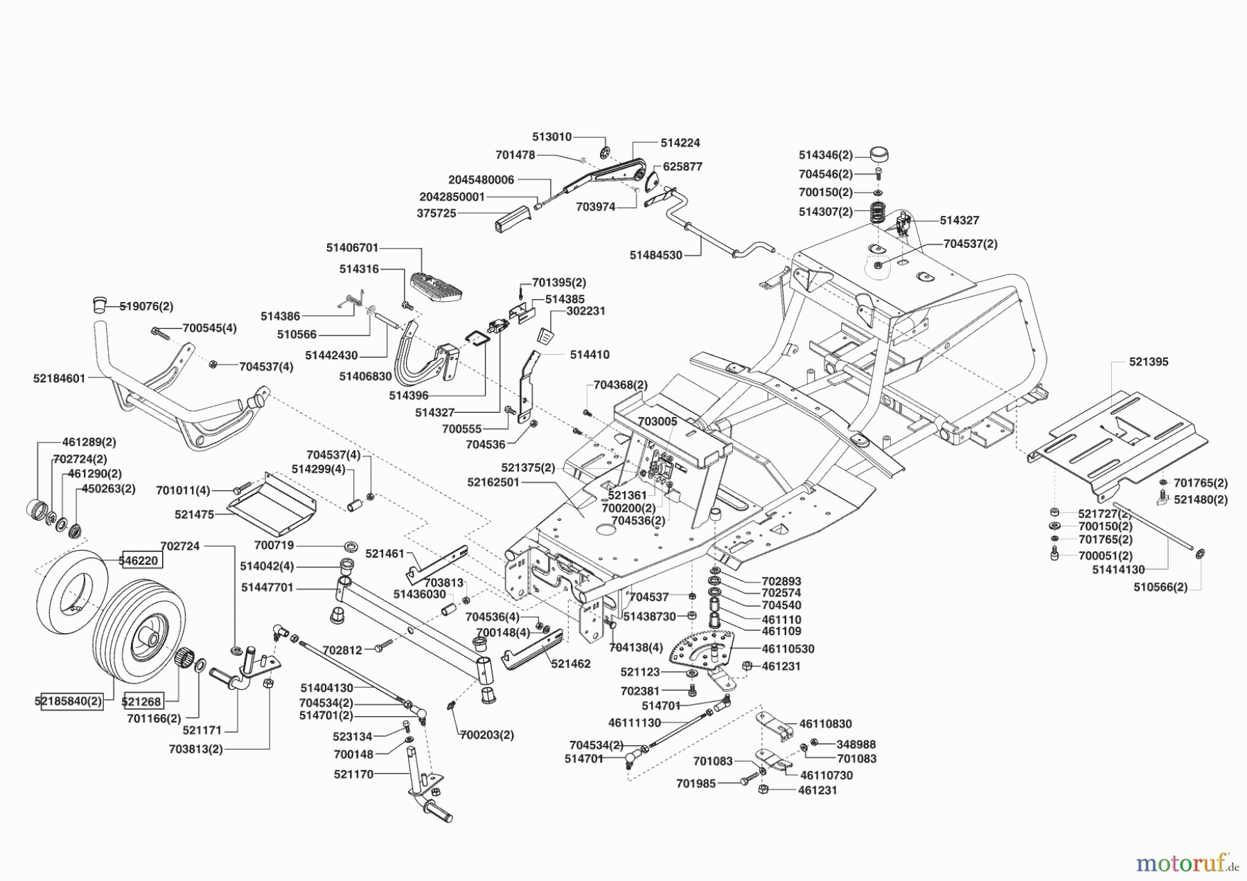 Powerline Gartentechnik Rasentraktor T 15-102 HDE ab 01/2006 Seite 2
