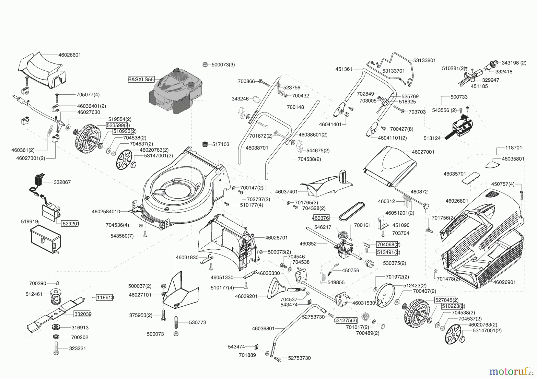  Dehner Gartentechnik Benzinrasenmäher B 470 HESZM 05/2006 - 07/2006 Seite 1