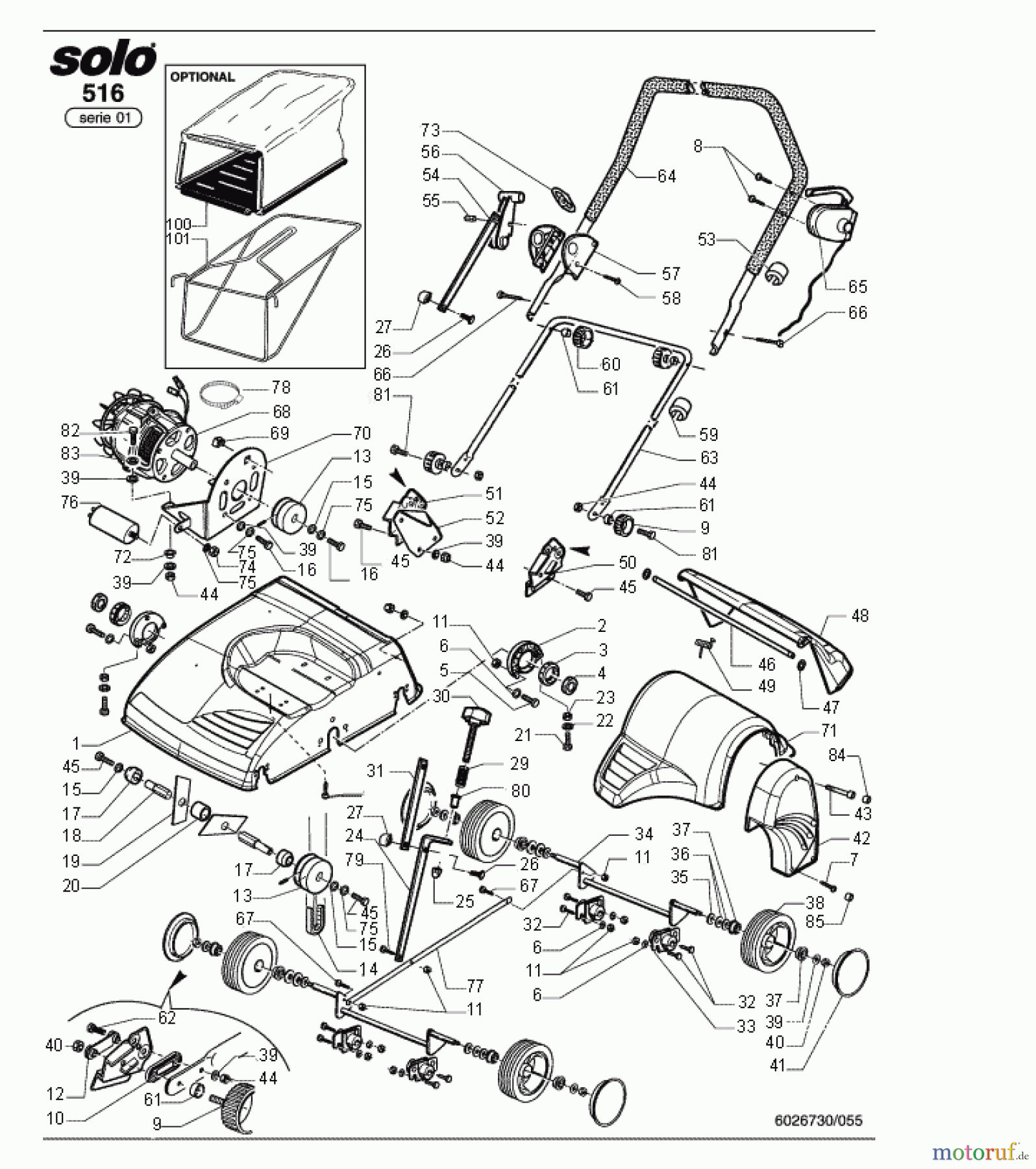  Solo by AL-KO Gartentechnik Vertikutierer 516 ET 102006  Druck 9 516 702 00/2006 [SN: ET 102006  Druck 9 516 702] - 04/2009 [SN: ET 042009  Druck 9 516 703] Seite 1