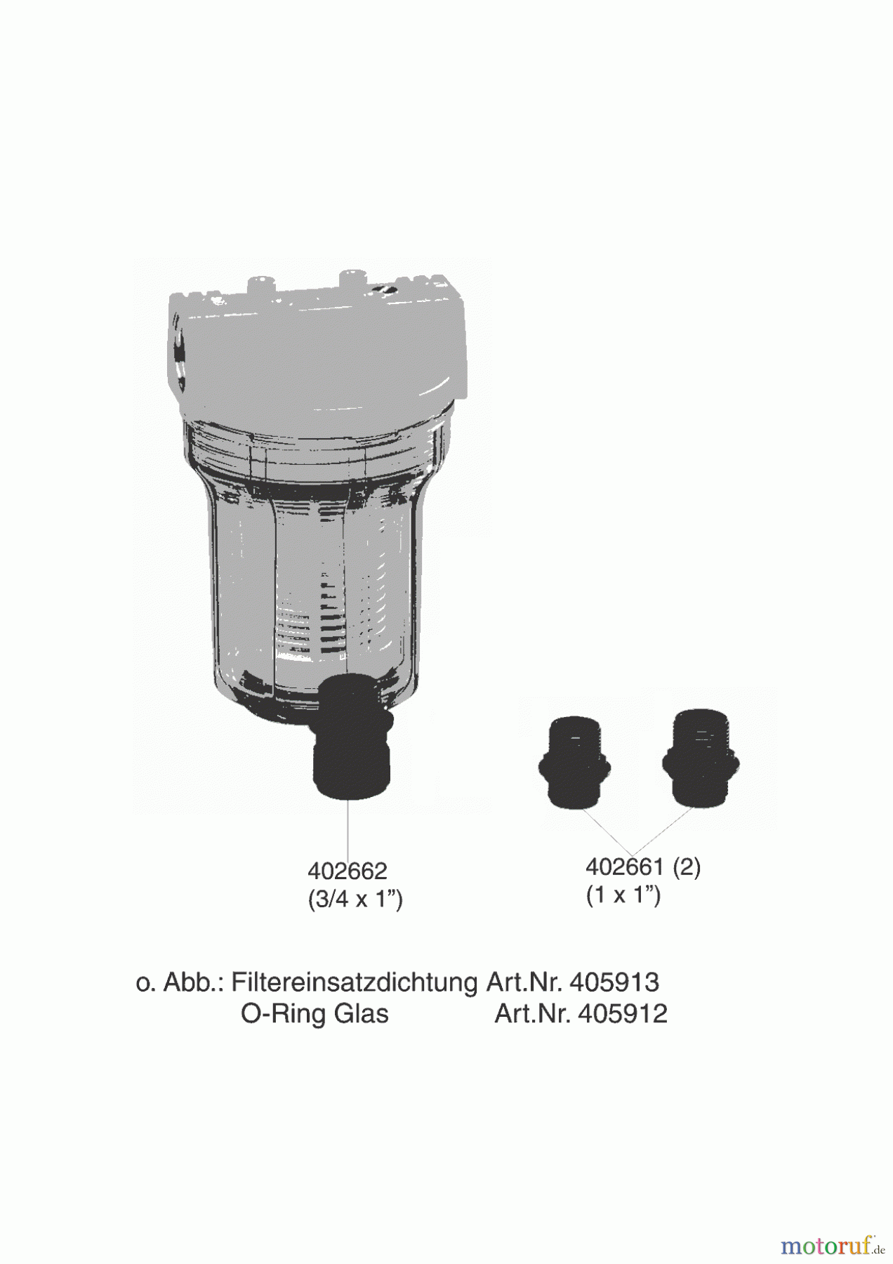 AL-KO Wassertechnik Zubehör Wassertechnik VORFILTER 100-1 FÜR GARTENPUMPEN 03/2007 Seite 1