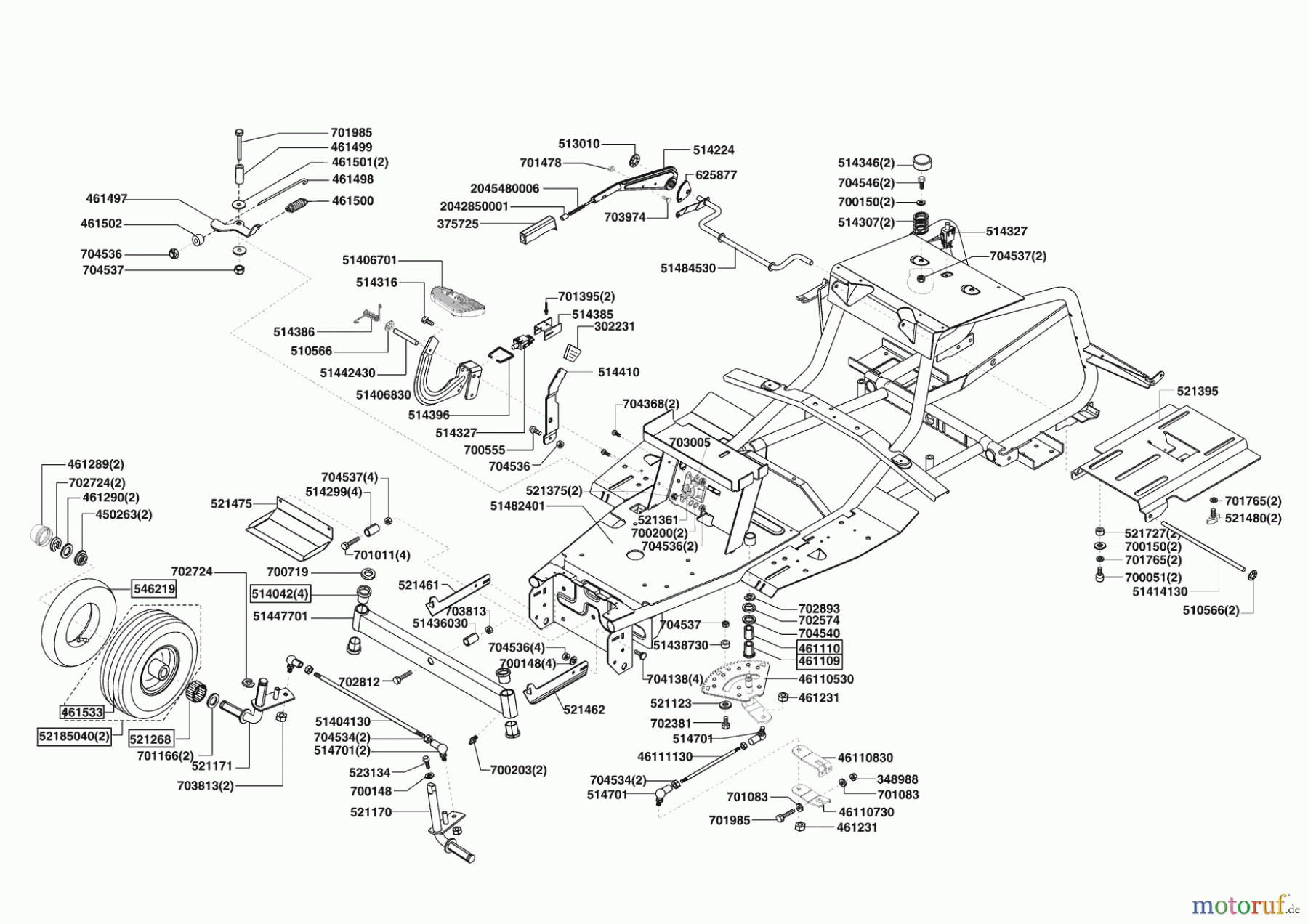 Powerline Gartentechnik Rasentraktor T13-102 SP-H ab 10/2007 Seite 2