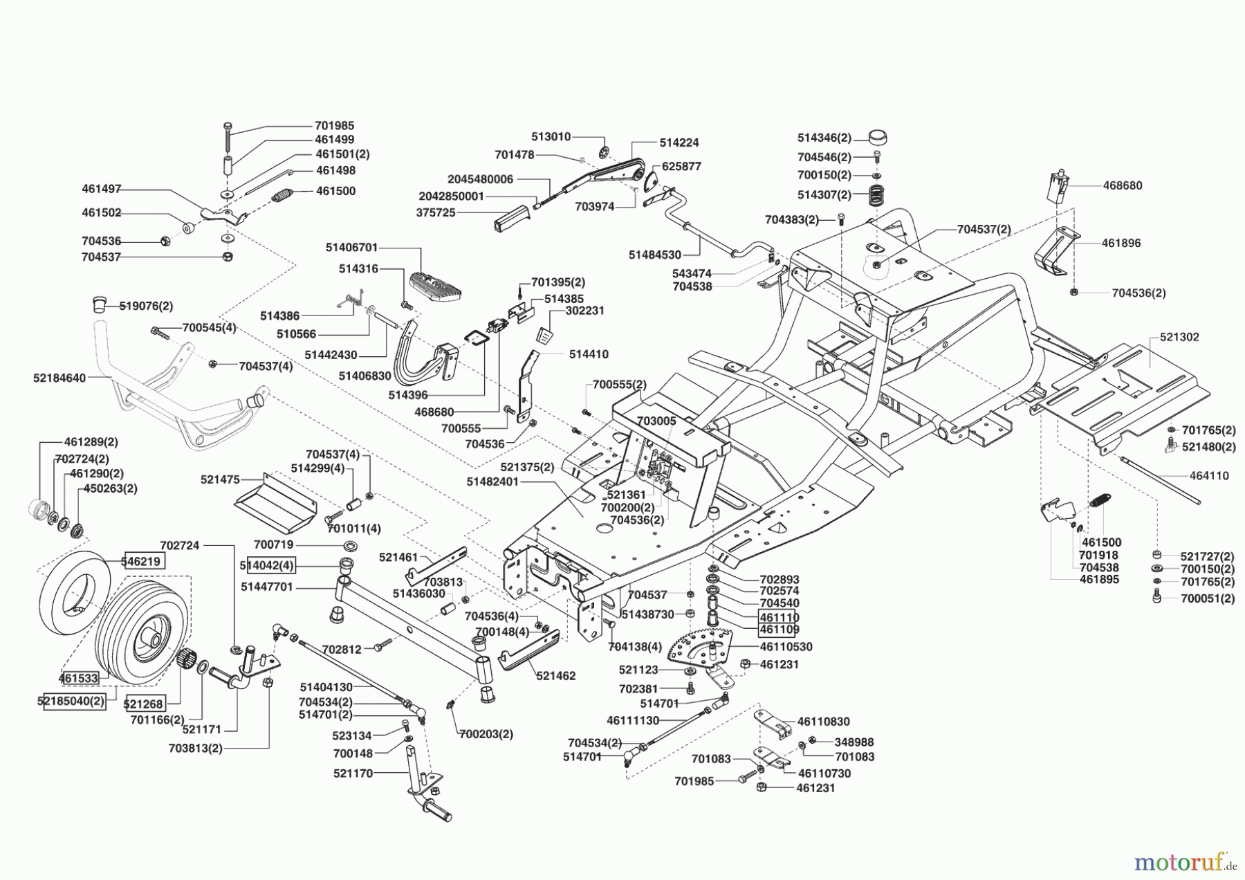 Powerline Gartentechnik Rasentraktor T 17-102 SP-H V2 10/2007 - 11/2008 Seite 2