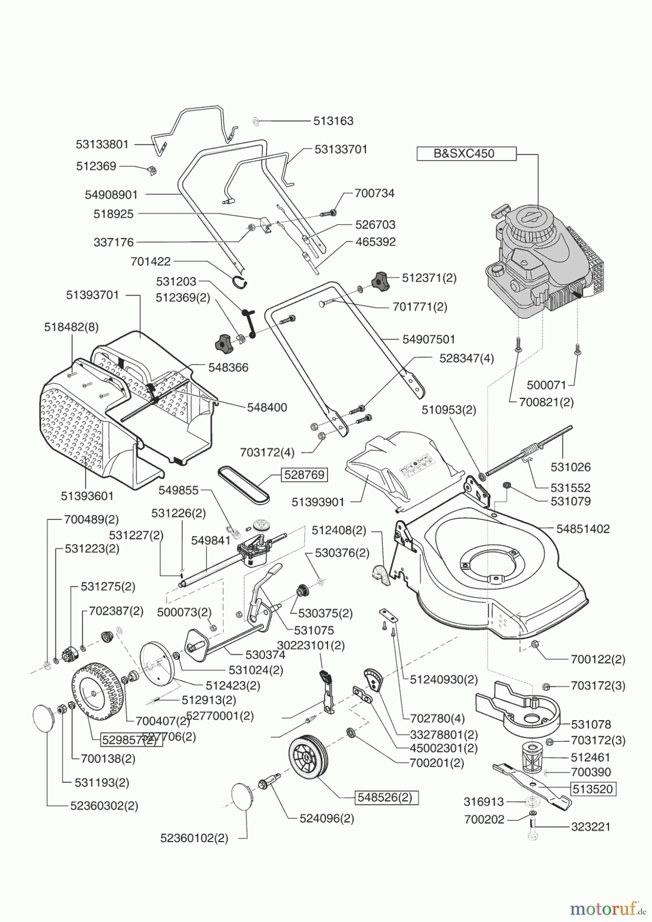 Uniropa Gartentechnik Benzinrasenmäher 46 BR Seite 1