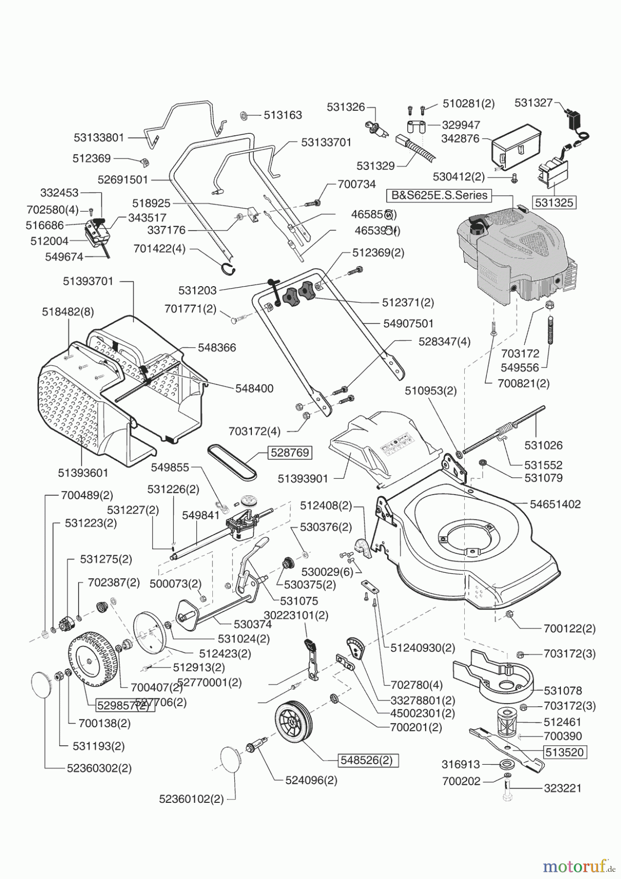 Uniropa Gartentechnik Benzinrasenmäher 46 BRE ab 12/2008 Seite 1