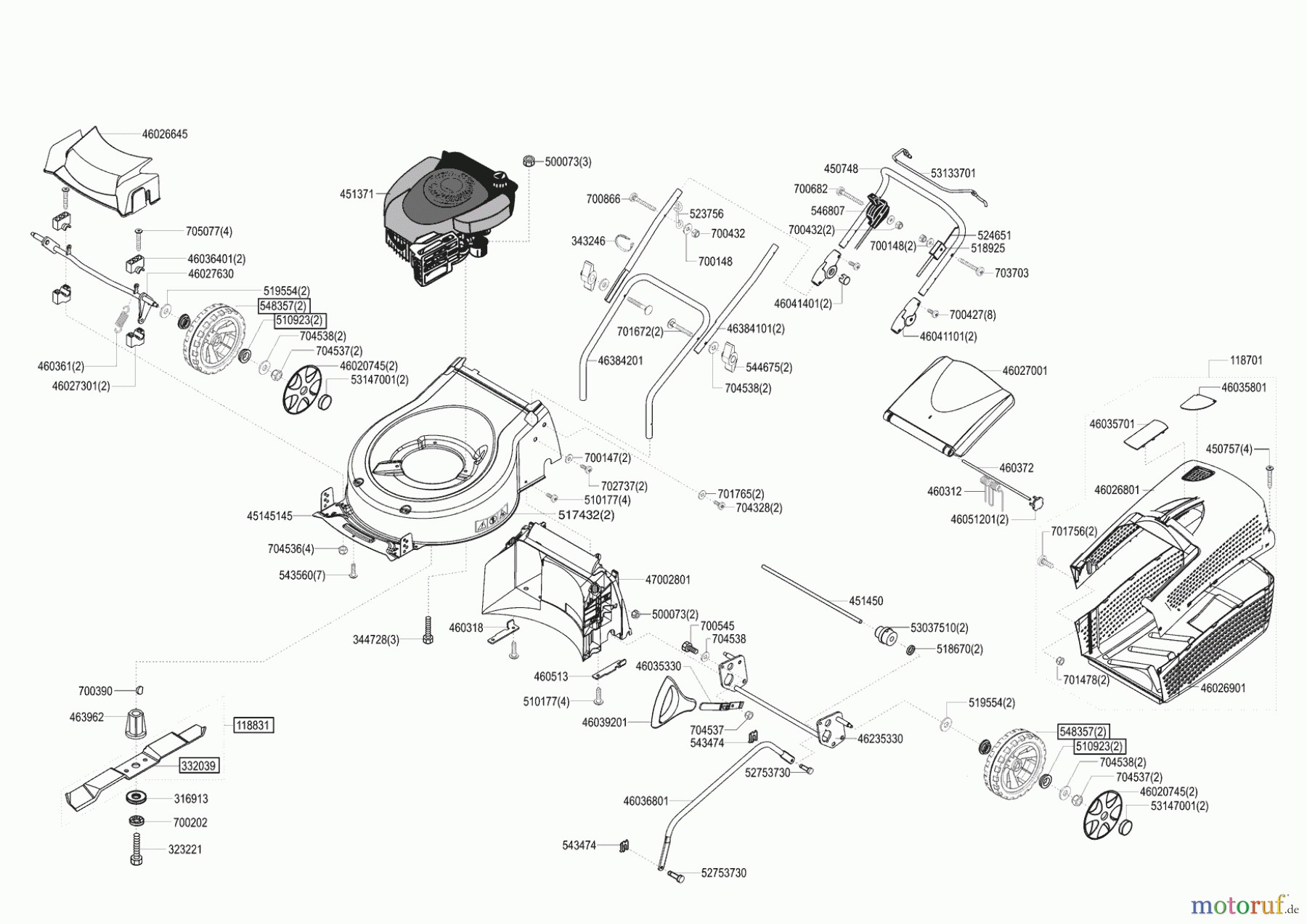 AL-KO Gartentechnik Benzinrasenmäher 47 BH PROFI LINE ab 01/2009 Seite 1