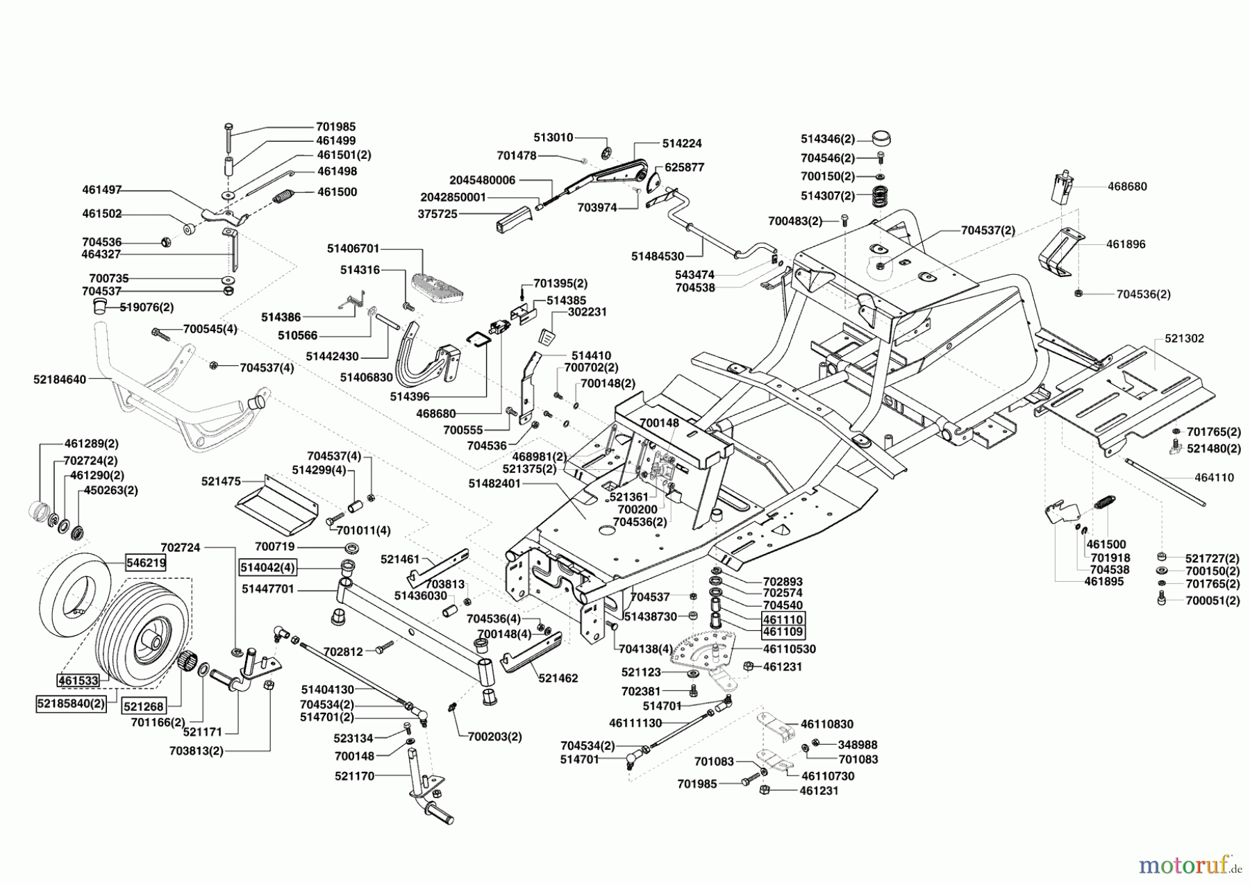 Powerline Gartentechnik Rasentraktor T17-102 SP-H V2 ab 03/2009 Seite 2