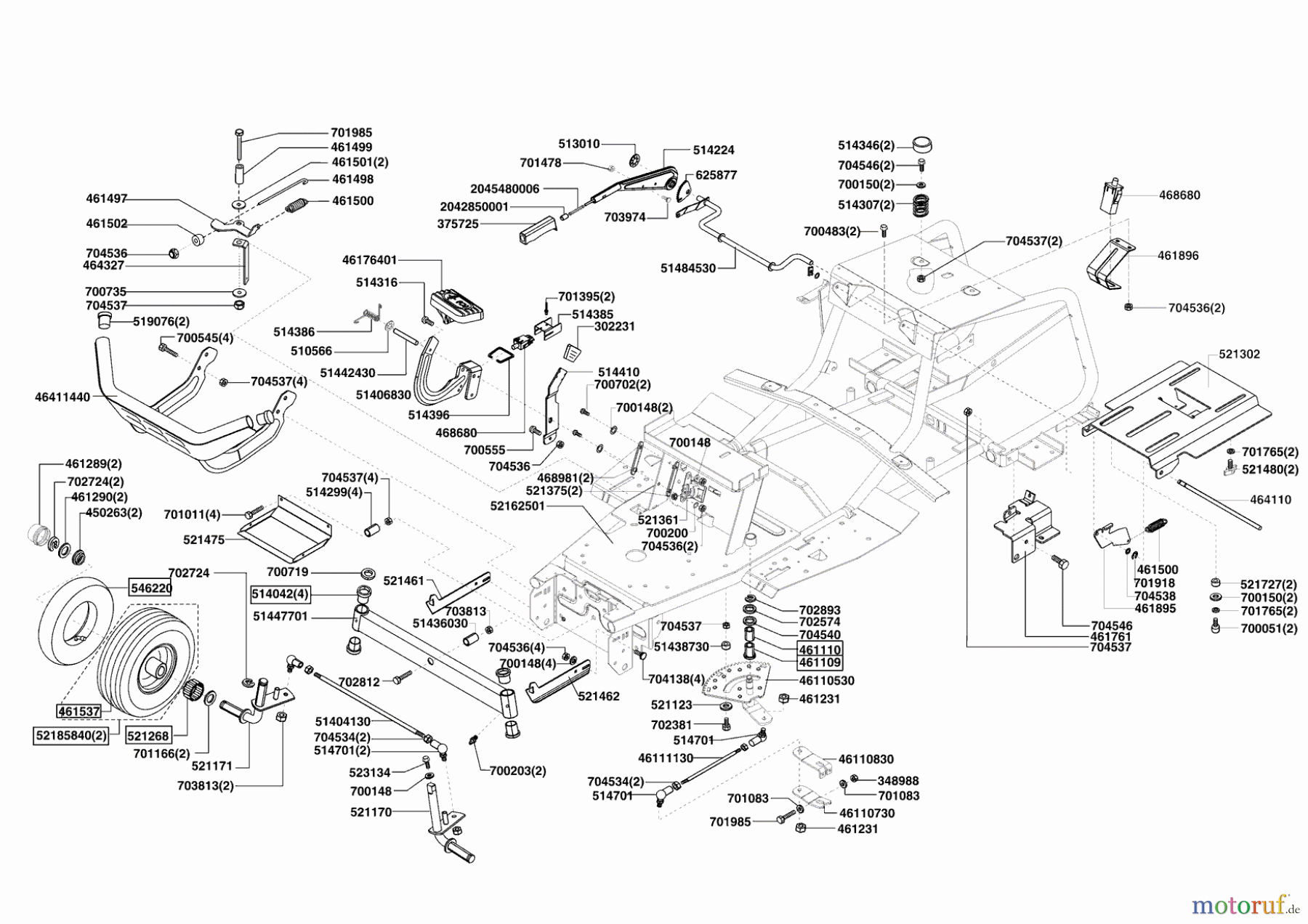 Powerline Gartentechnik Rasentraktor T 15-92 HDE ab 03/2009 Seite 2