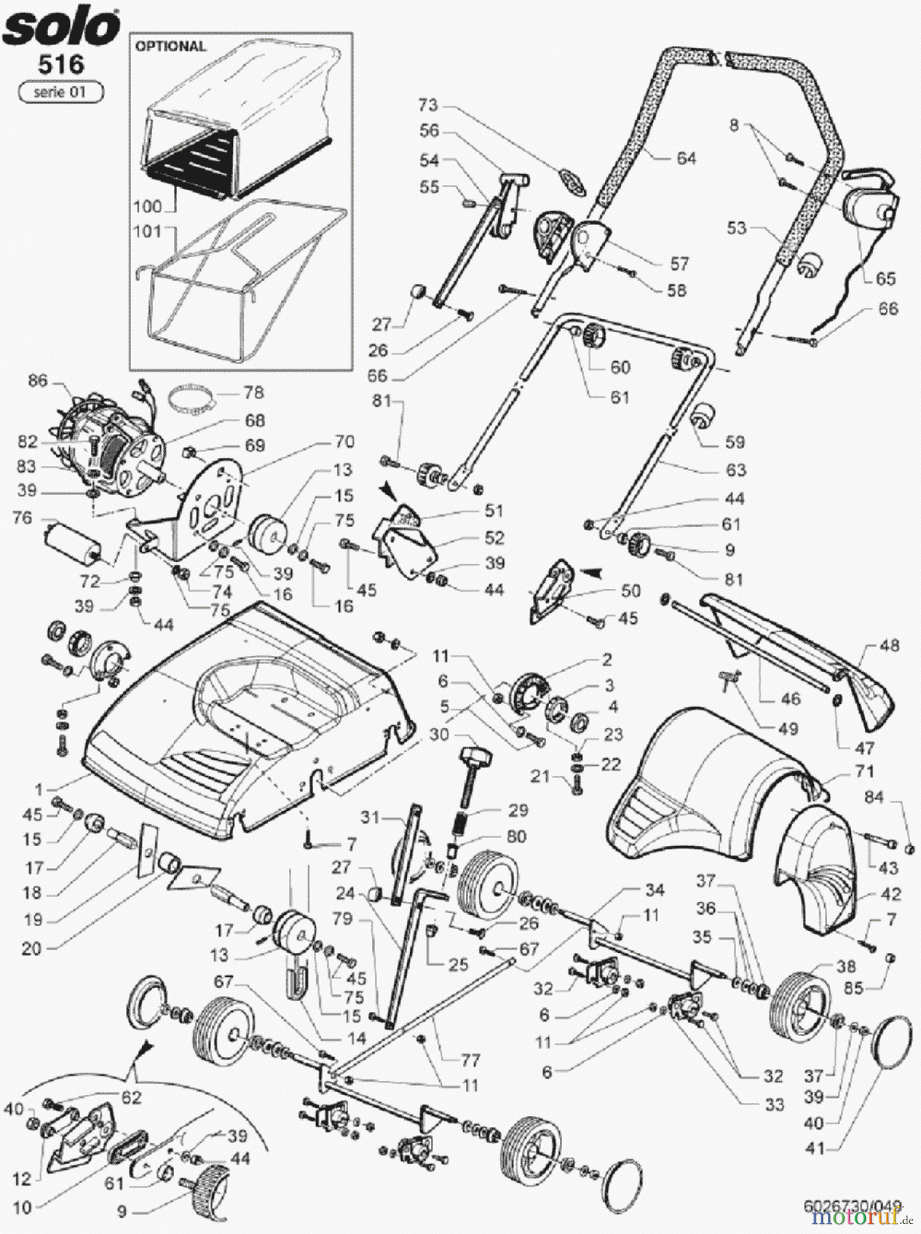  Solo by AL-KO Gartentechnik Vertikutierer 516 ET 042009  Druck 9 516 703 04/2009 [SN: ET 042009  Druck 9 516 703] - 09/2011 [SN: S.Nr. 13469 ->;  92011 Druck 9 516 704] Seite 1
